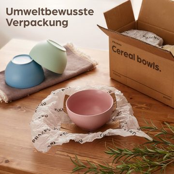 Cosumy Müslischale Matt Groß 700ml Porzellan auch als Servierschale & Suppenschale, Keramik, (6er Set, 6-tlg), Mikrowellengeeignet - Müsli Snackschale Schüsseln