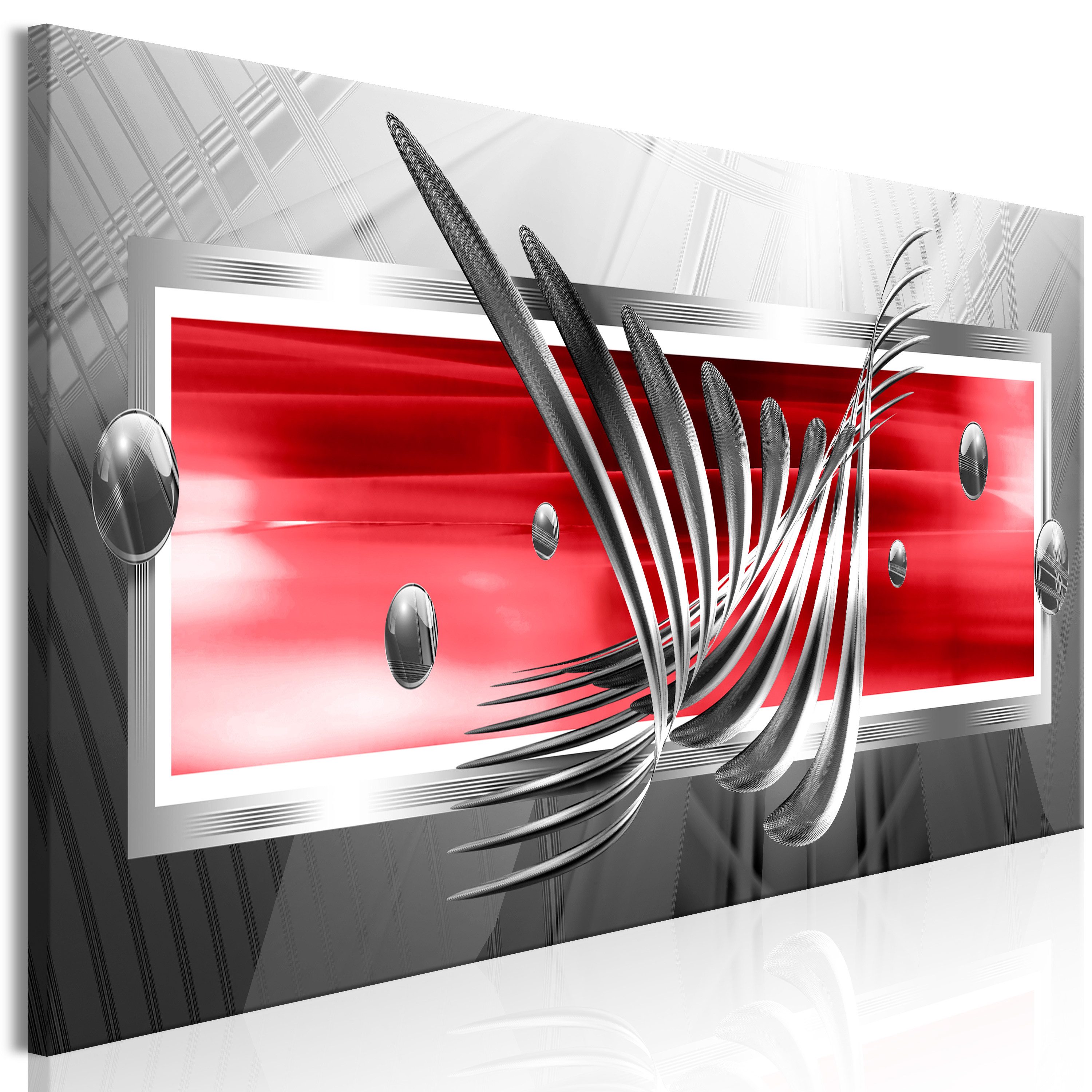 Artgeist Wandbild Silver Wings (1 Part) Narrow Red