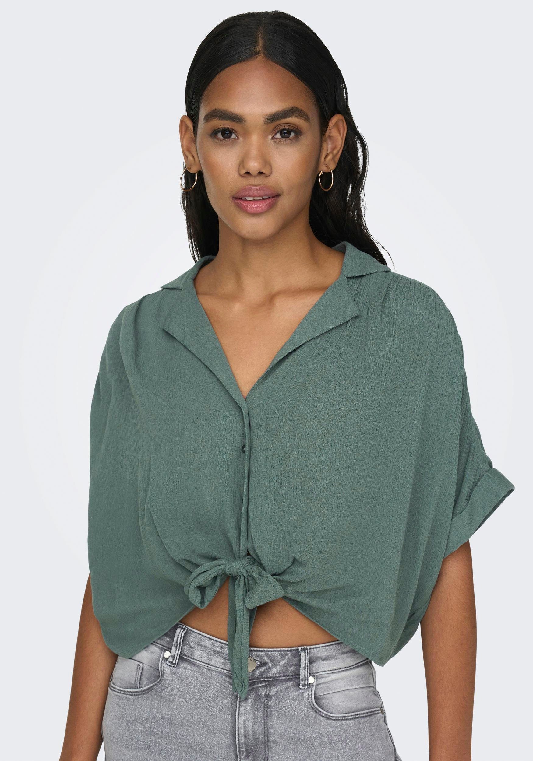 ONLY Kurzarmbluse ONLPAULA LIFE S/S TIE SHIRT WVN NOOS Viskose, regular fit günstig online kaufen