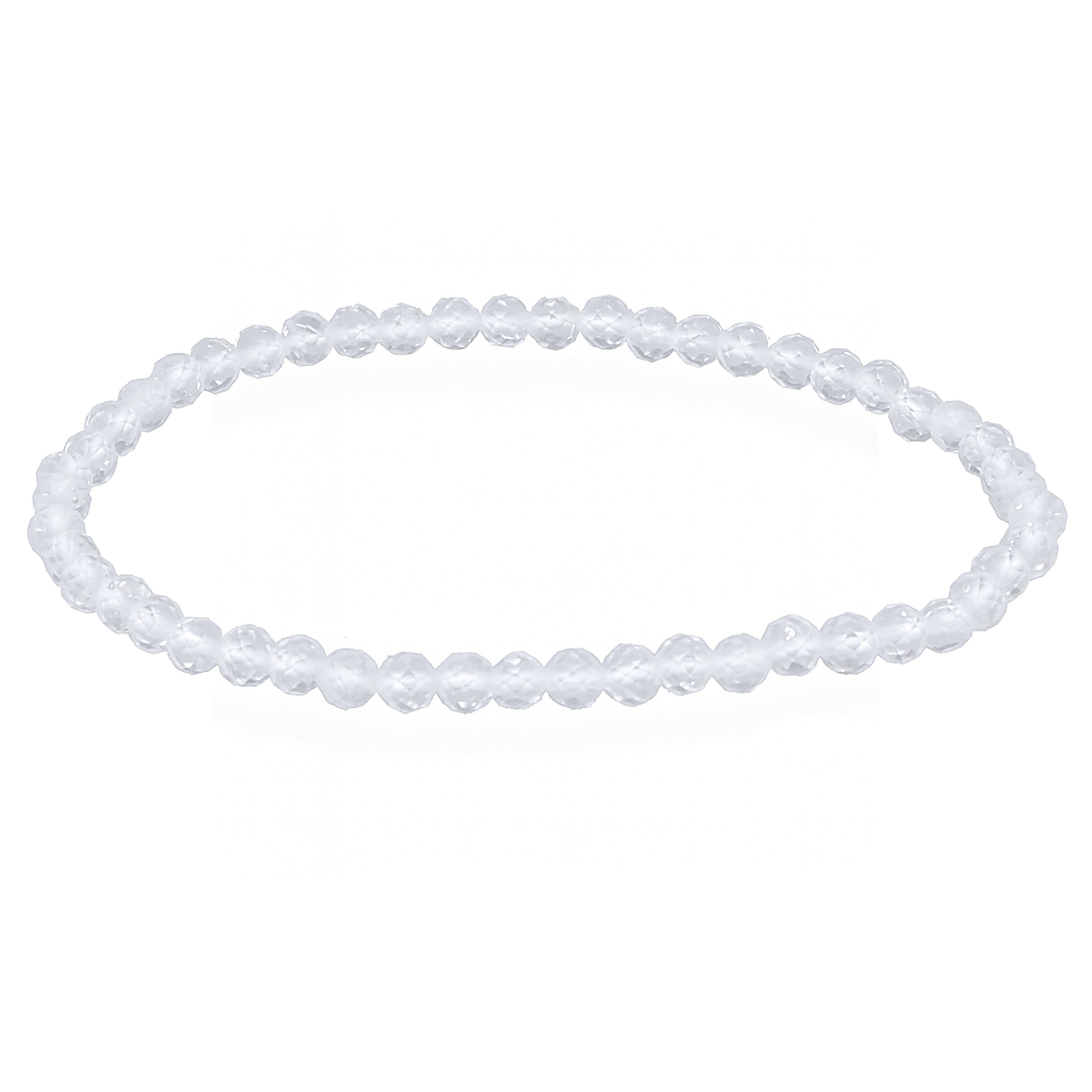 Lebensquelle Plus Armband Facettiert 4 mm, 19 cm Länge, Inklusive Edelsteinkarte