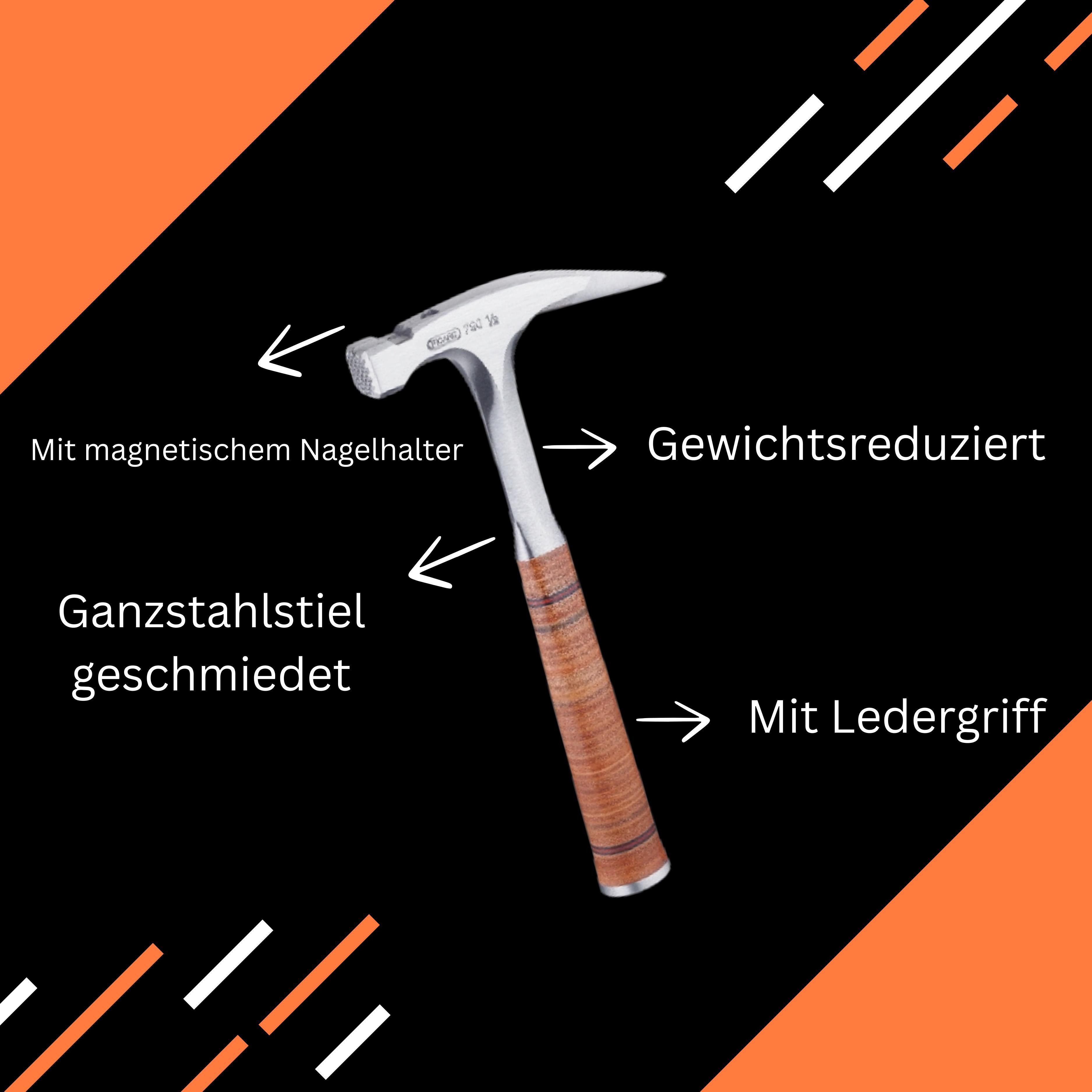 Latthammer DACHKRONE Set 3 – PICARD Ganzstahl-Latthammer Nr. 790 1/2 & Zimmermann