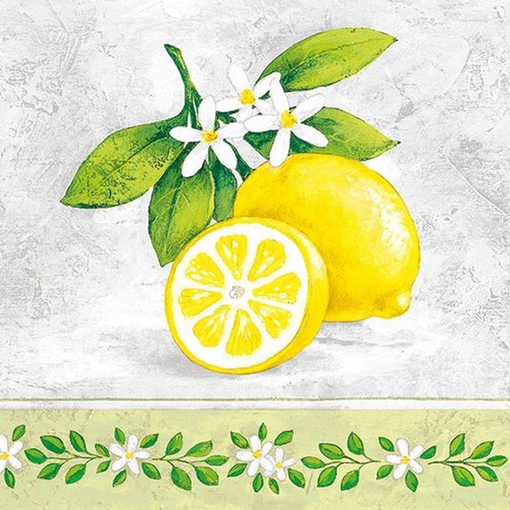 Ambiente Luxury Paper Products Papierserviette 20 Servietten Lemon Branch 33x33cm, (20 St)