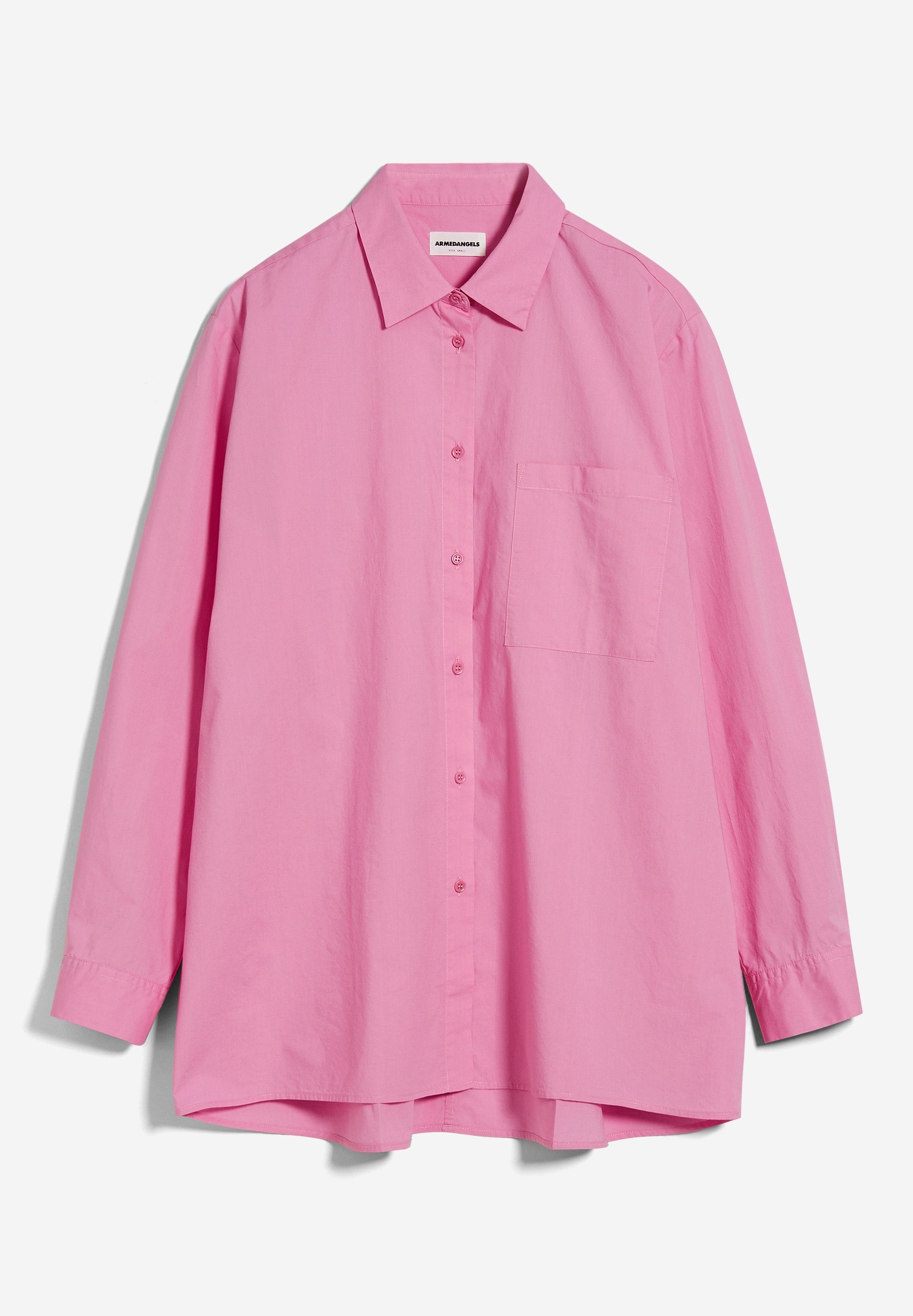 raspberry Bluse (1-tlg) Hemdbluse aus Fit Armedangels Damen empty pink Loose EALGAA Bio-Baumwolle