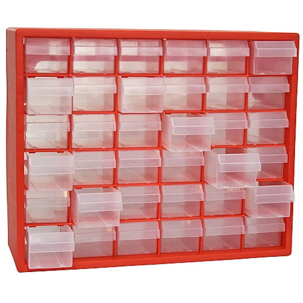 Kleinteilemagazin Cosimi Kleinteilemagazin mit 36 Schubfächern Rot, HxBxT 33x41x14cm