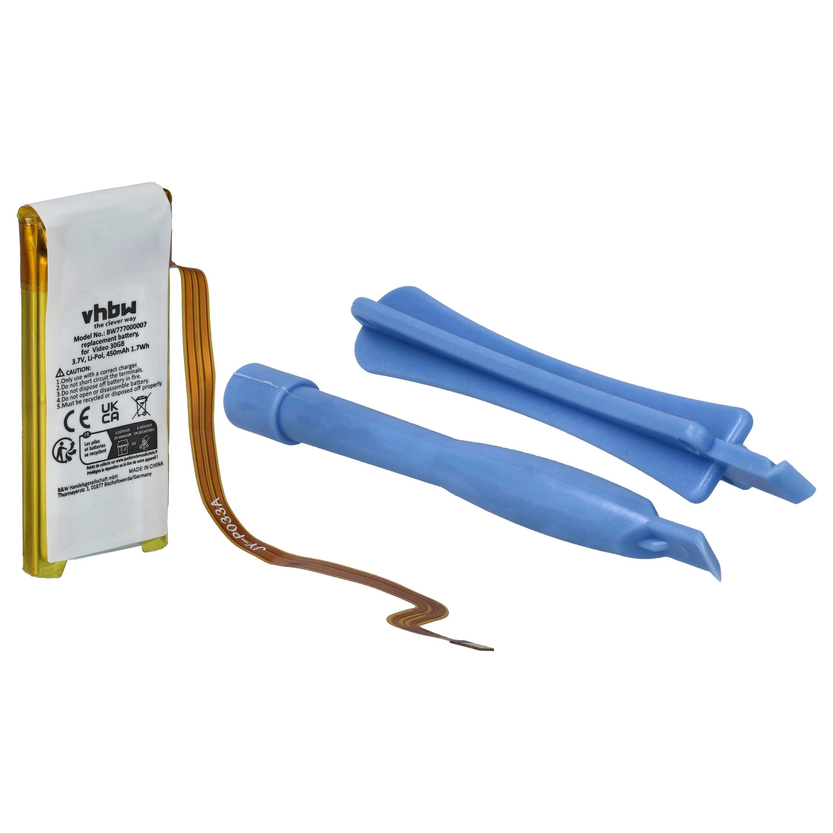 vhbw Akku Ersatz für Apple AE9424, B38940, EC008-1, EC008, EC008-2 für Akku Akku Li-Polymer 450 mAh (3,7 V, 1 St), Leistungsfähiger Austausch-Akku für MP3-Player Musik-, Video- Player
