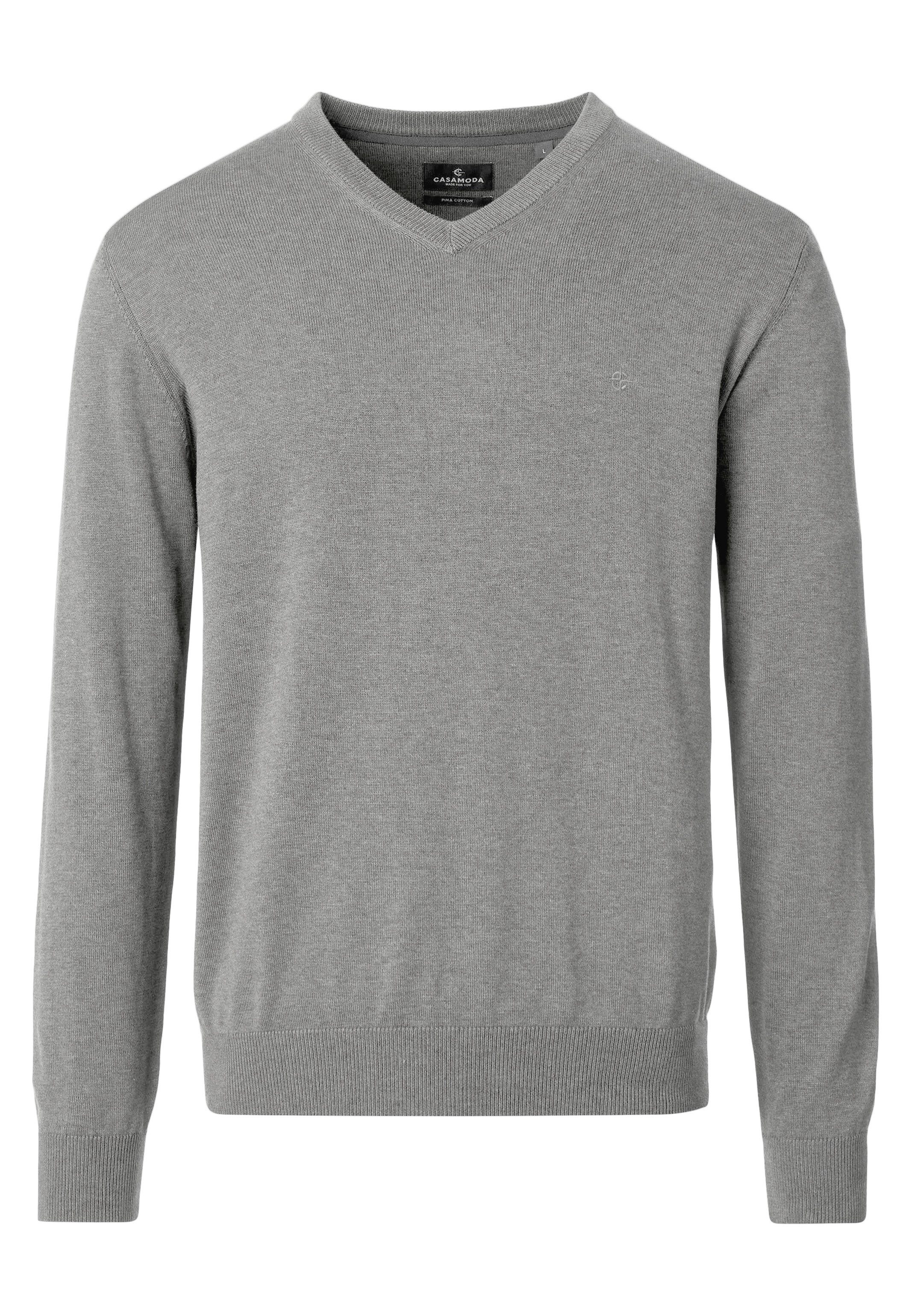 CASAMODA V-Ausschnitt-Pullover Basic (1-tlg) Pullover - Baumwolle - Atmungsaktiv - Reine Pima-Baumwolle