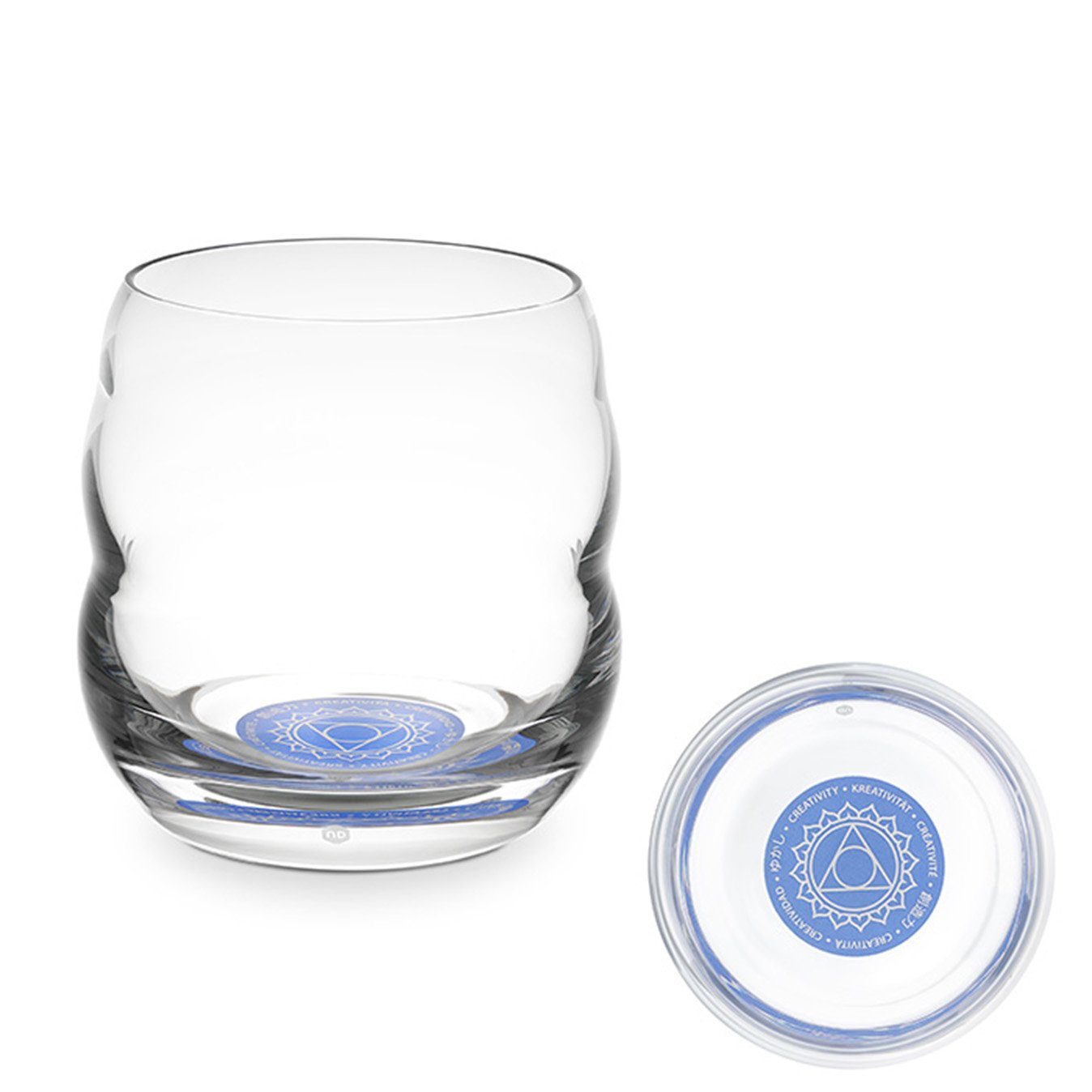 Natures-Design Glas Mythos Chakra Hals, Affirmation Kreativität 0,25l, bleifreies Glas