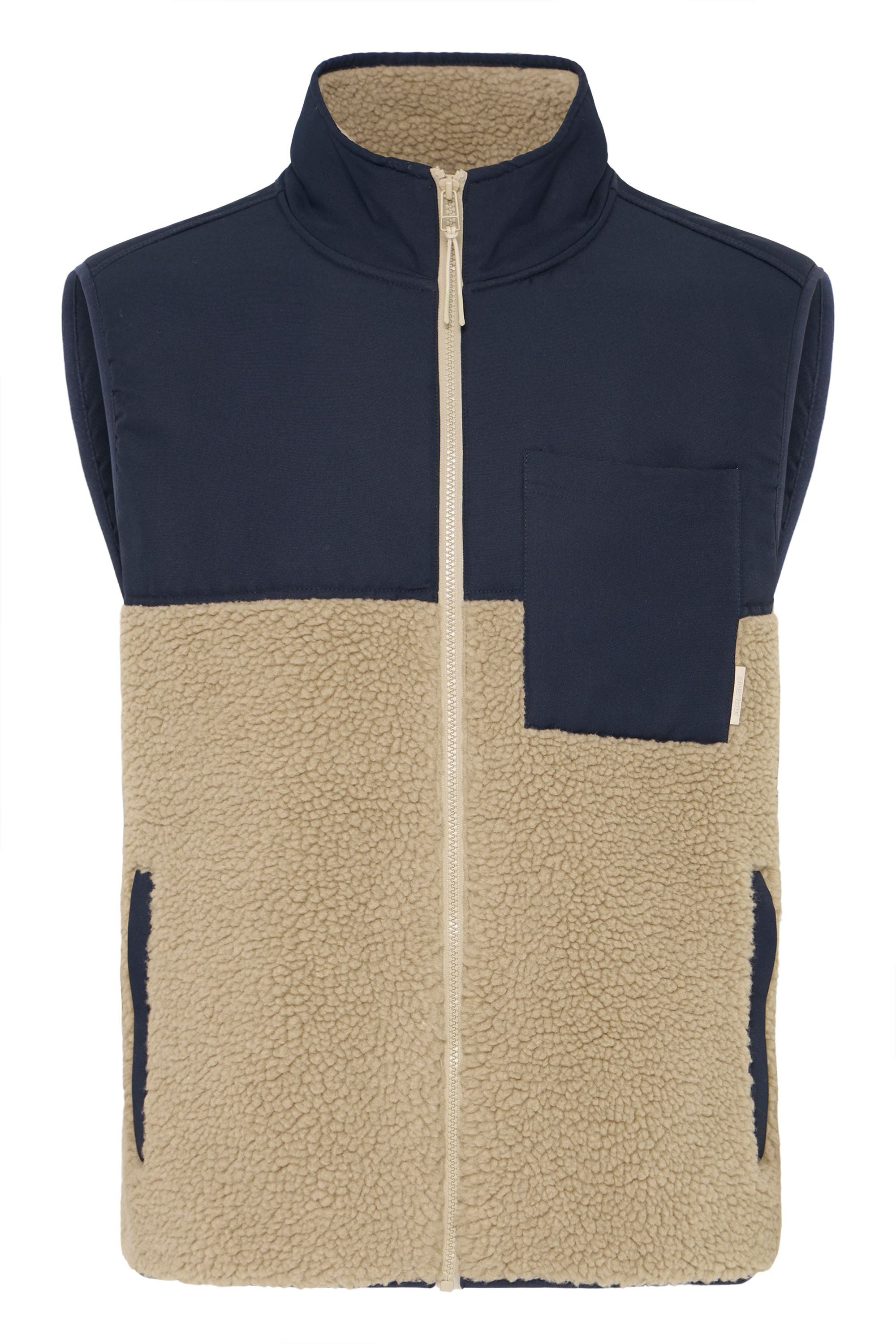 Blend Plüschweste BHErmin Sportliche Teddy-Weste in Colorblock-Optik