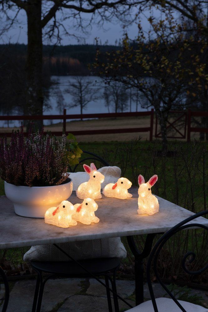 KONSTSMIDE LED-Lichterkette Osterhase, Osterdeko aussen, 40 warm weiße Dioden