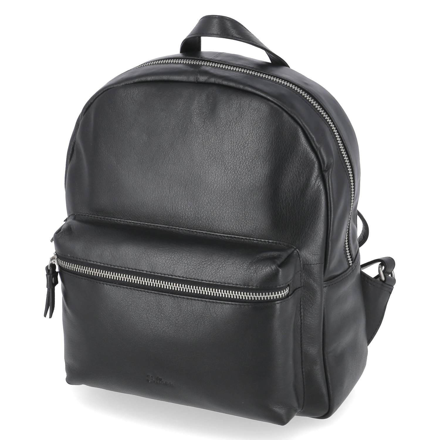 Cityrucksack Beliana BEL1515-01 Rucksäcke Glattleder black