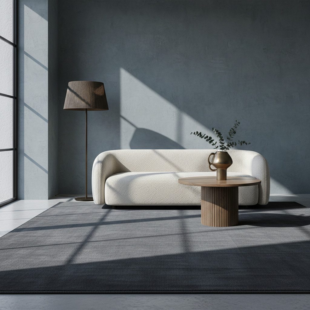 KADIMA DESIGN Teppich LECH Wohnzimmer Waschbar Schlafzimmer Wohnzimmerteppich Esszimmer Uni, Läufer, Höhe: 9 mm, Grau, 60x110 cm, Esszimmerteppich Fußbodenheizu – Bild 3 von 5