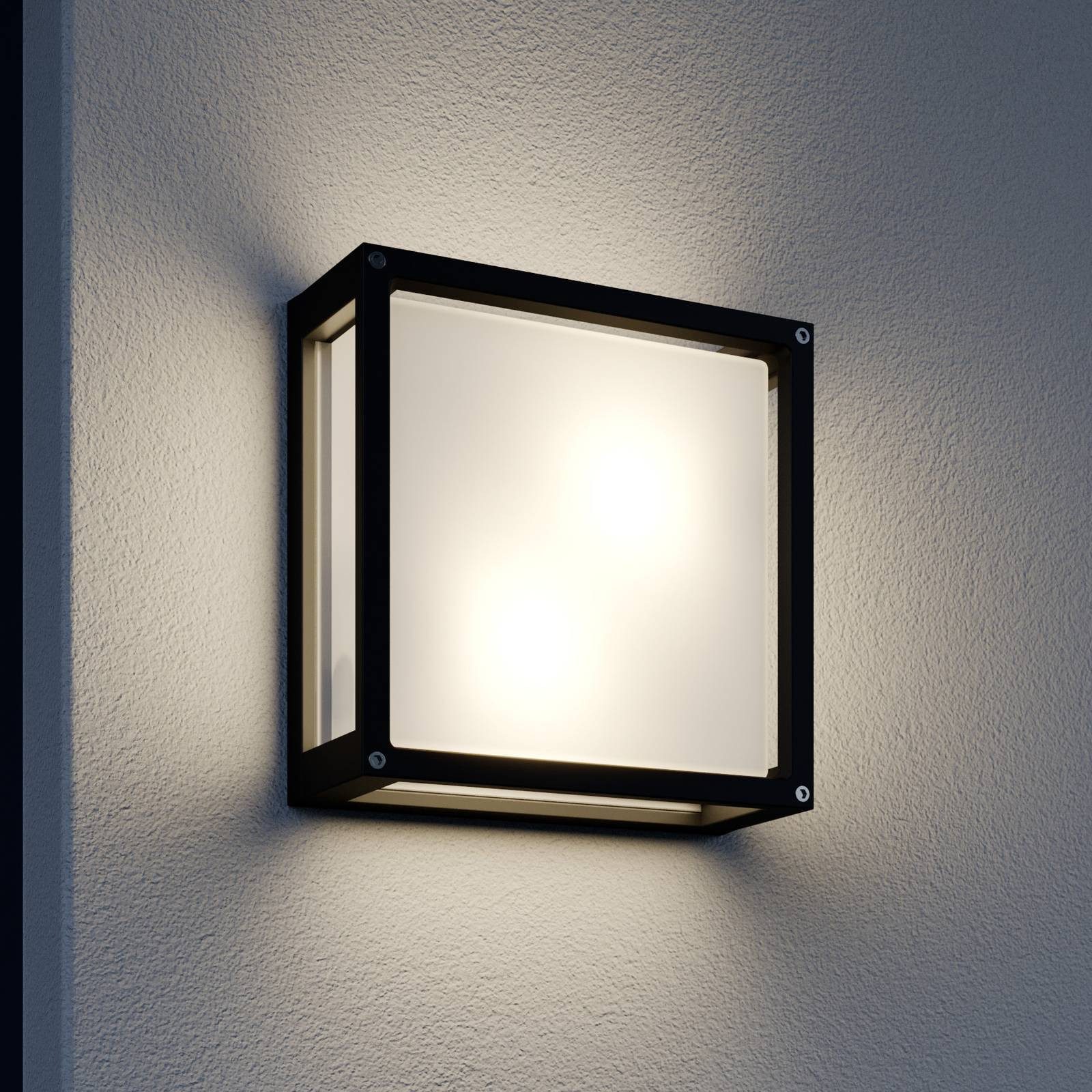 Lucande Außenwandlampe Aurelien, Metall, 12,5cm, gestreift günstig online kaufen