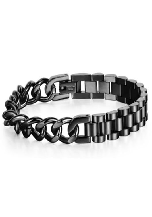 Firetti Edelstahlarmband Schmuck Geschenk Armband Panzerkette kombiniert, verstellbar