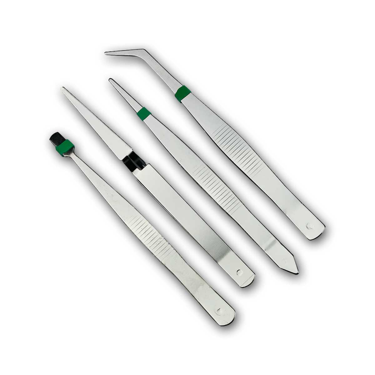 McPower Pinzette Pinzetten-Set 4-teilig, rostfrei, 110mm