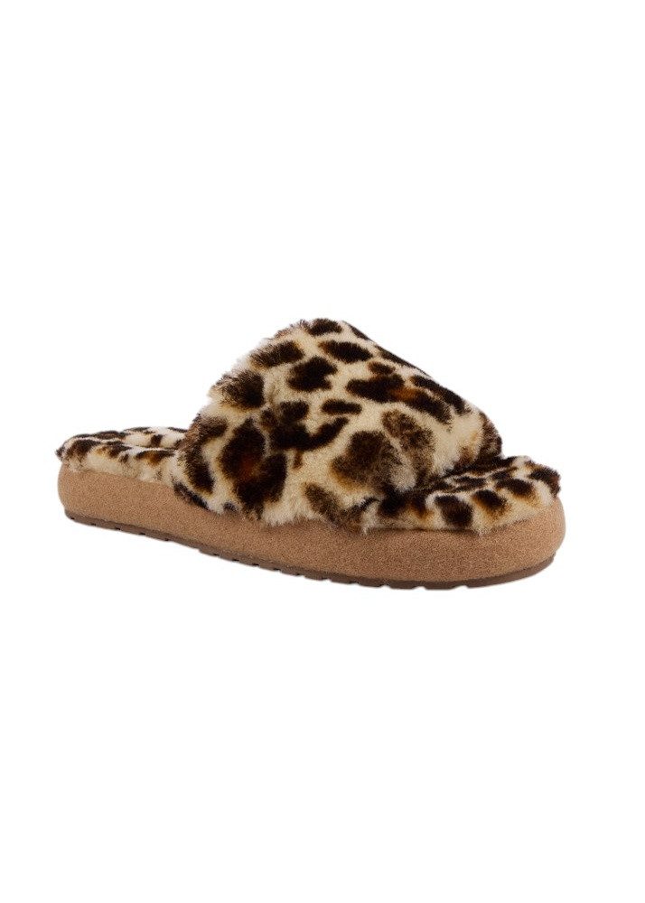 Emu Australia Mckay Leopard (Lammfell) braun Damen Hausschuh