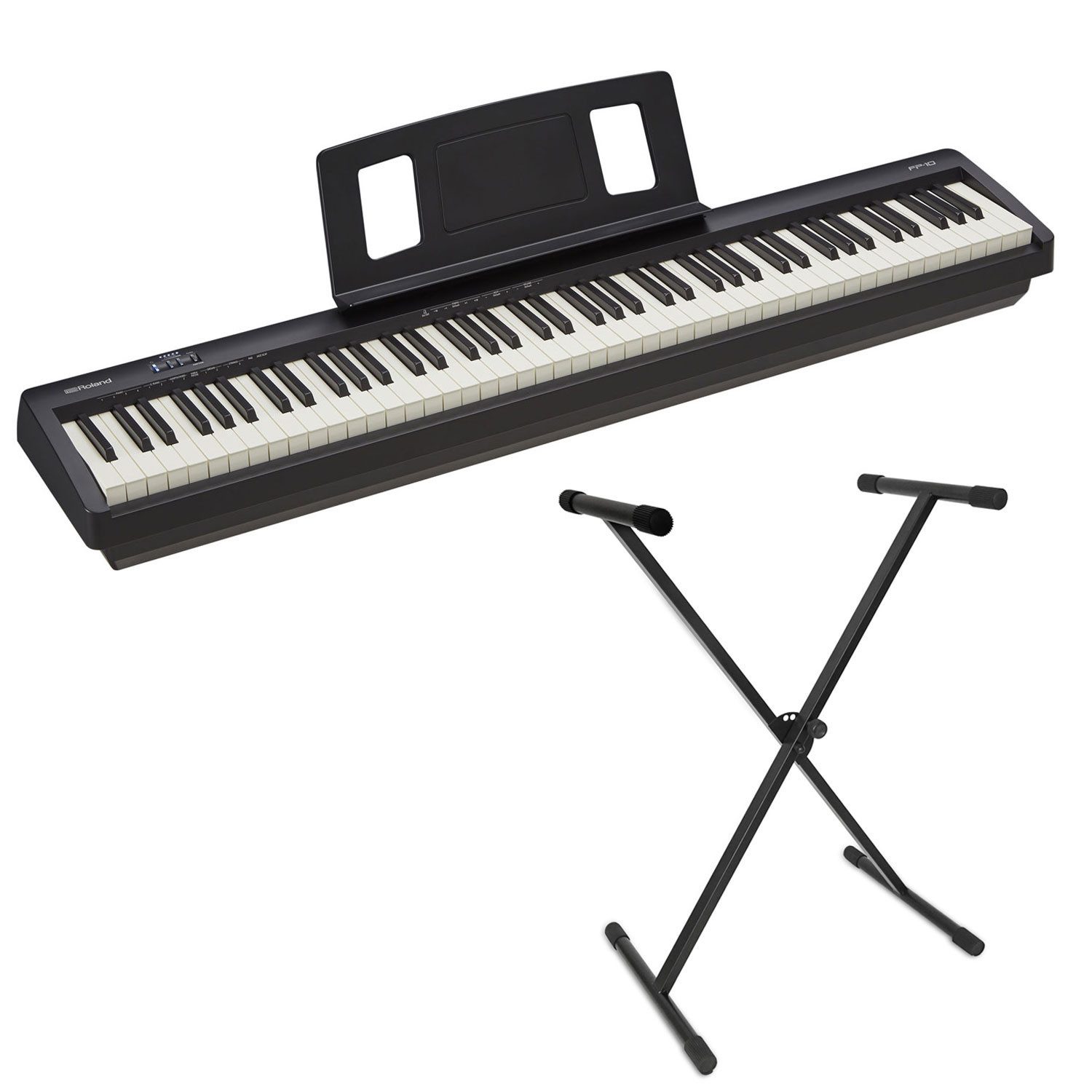 Stage-Piano Roland Digital Piano FP-10 Schwarz mit Keyboardständer