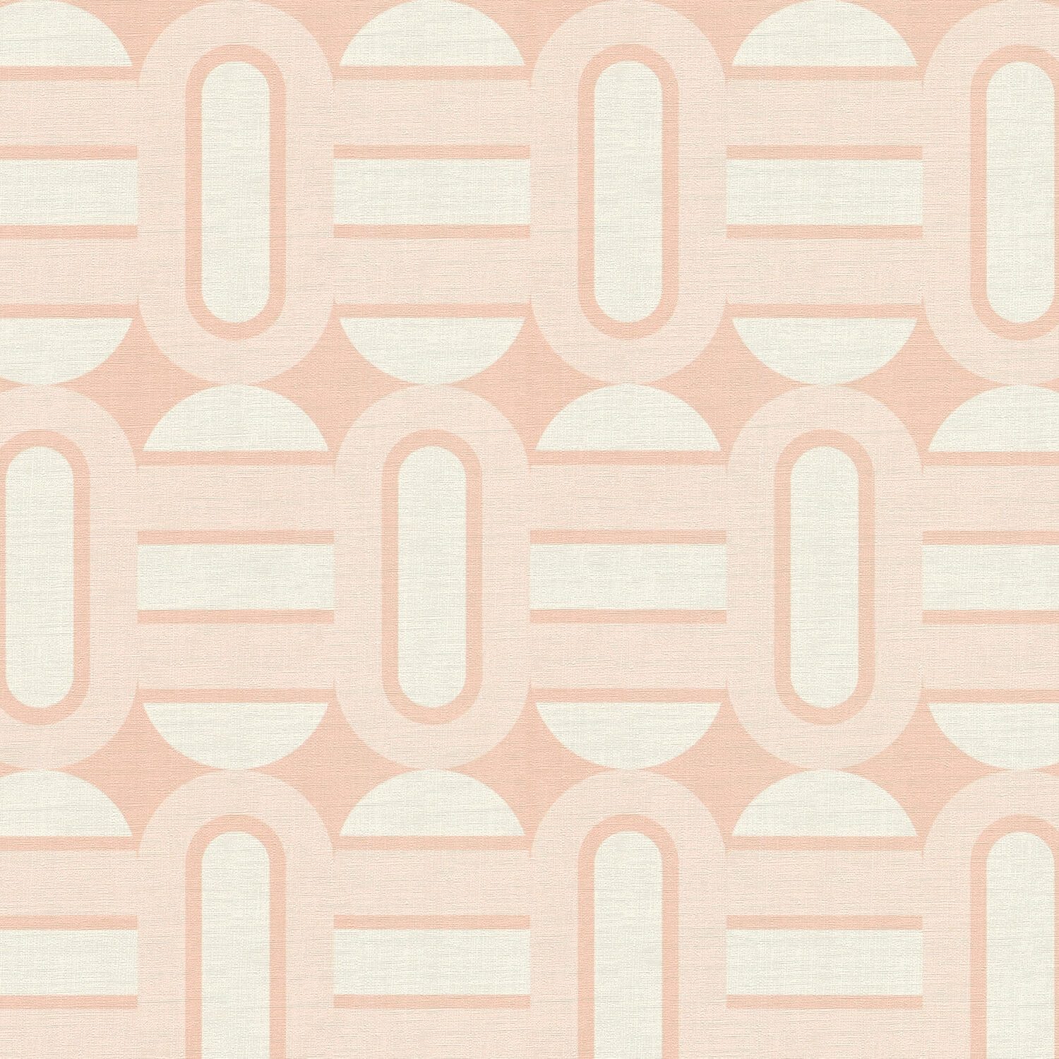 Profhome Vliestapete 395365-GU Retro Tapete geometrisch matt rosa alt-rosa beige, geprägt, (1 Rolle, 4,51 qm), heißgeprägte Vliestapete, altrosa