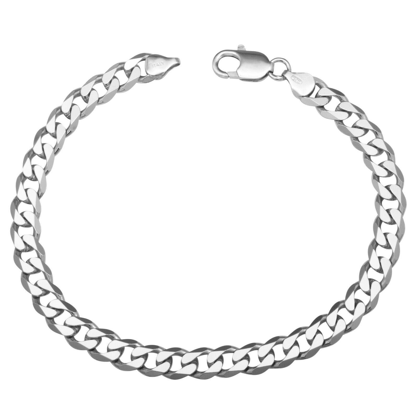 Tony Fein Silberarmband Panzerarmband 4mm 925er Silber Massiv Diamantiert Karabiner, Made in Italy