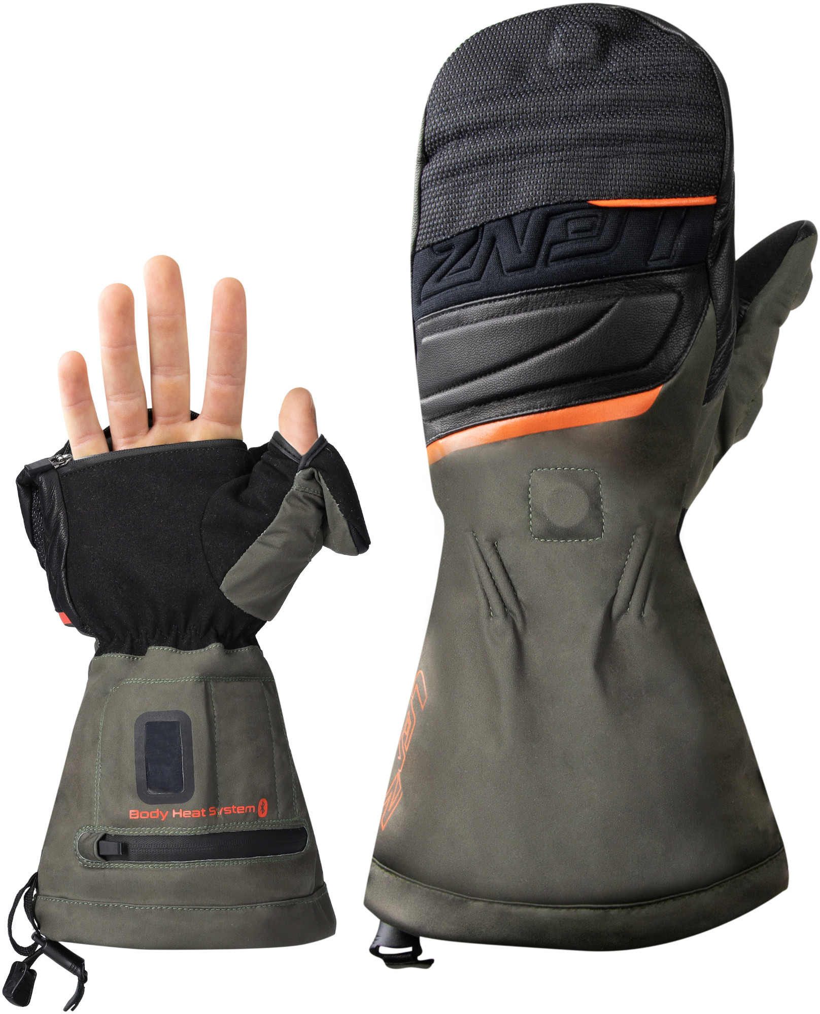 Lenz Motorradhandschuhe Heat Glove 1.0 Finger Cap Hunting beheizbare Handschuhe fingerlos,lange Stulpe,gefüttert,wasserdicht