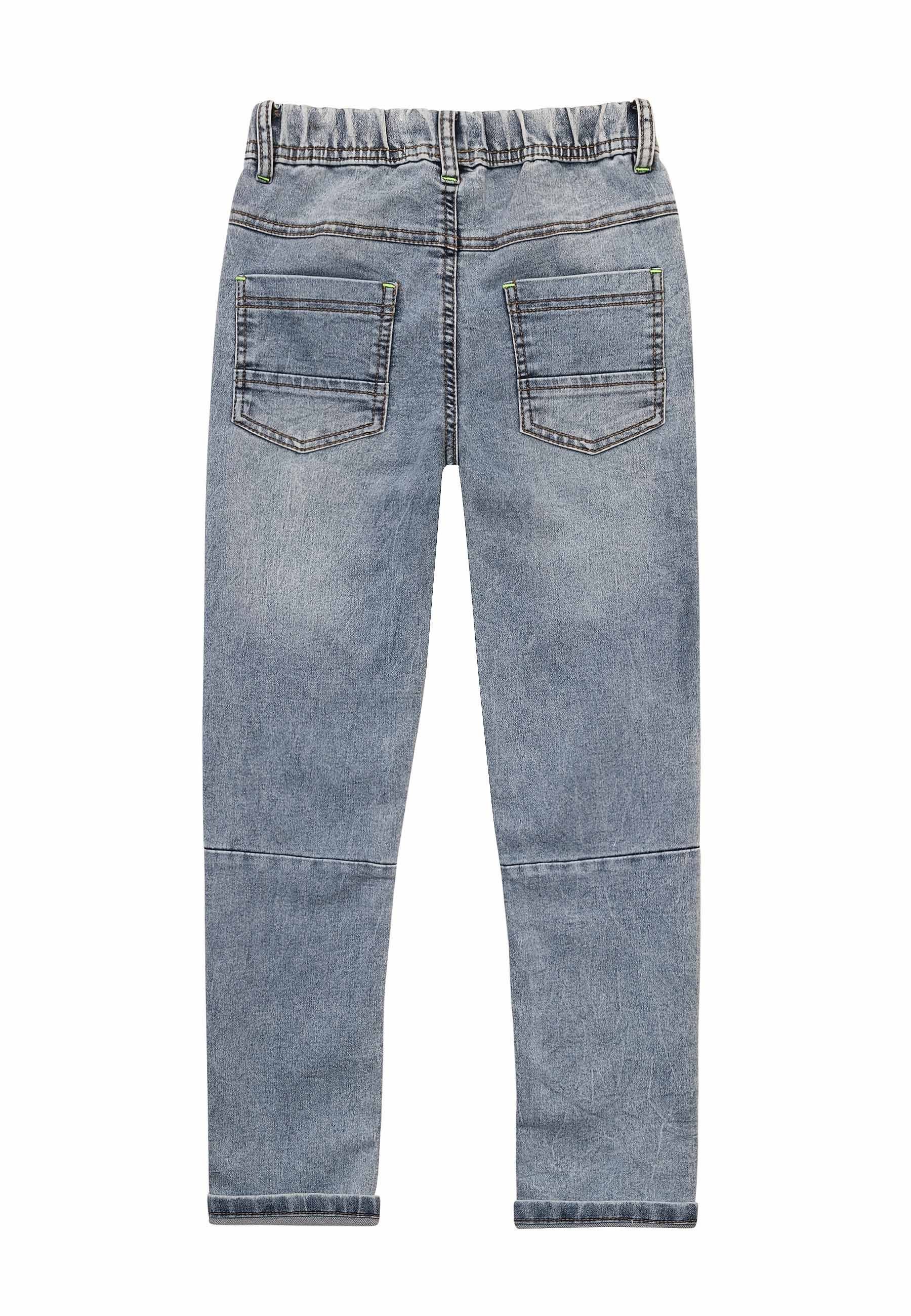 MINOTI Regular-fit-Jeans Schnürchen Taille der in Denim-Hellblau ¾ (1y-14y) mit Jeans