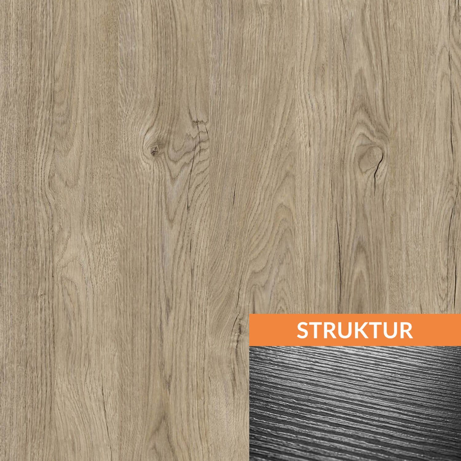 Esszimmertisch Beinen Brunico PVC Eiche 2mm mit Esstisch, Küchentisch AKKE schwarzen Bürotisch