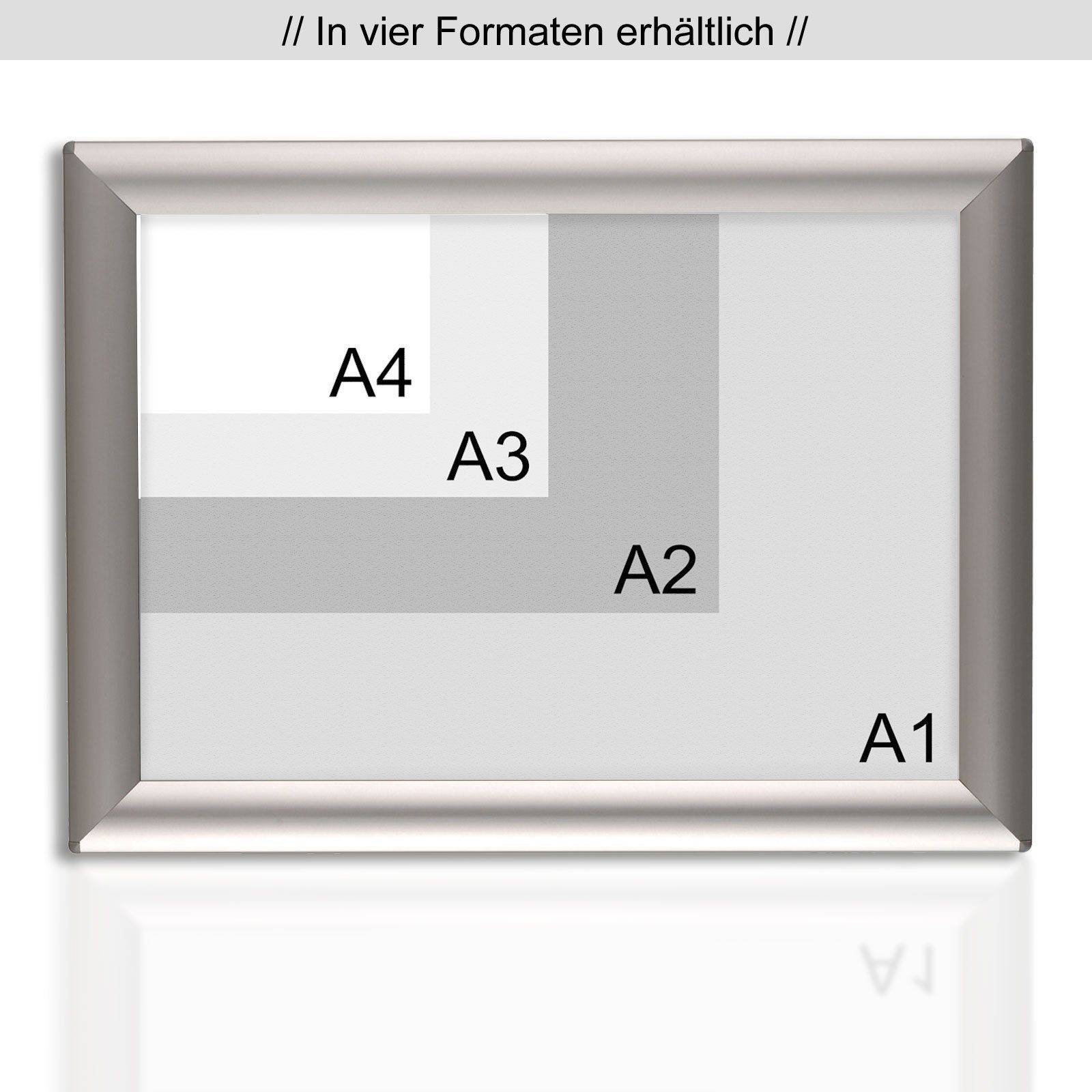Karat Rahmen Wechselrahmen Opti-Clic Plakatrahmen, für Größen, Gegehrte verschiedene A4 Kanten