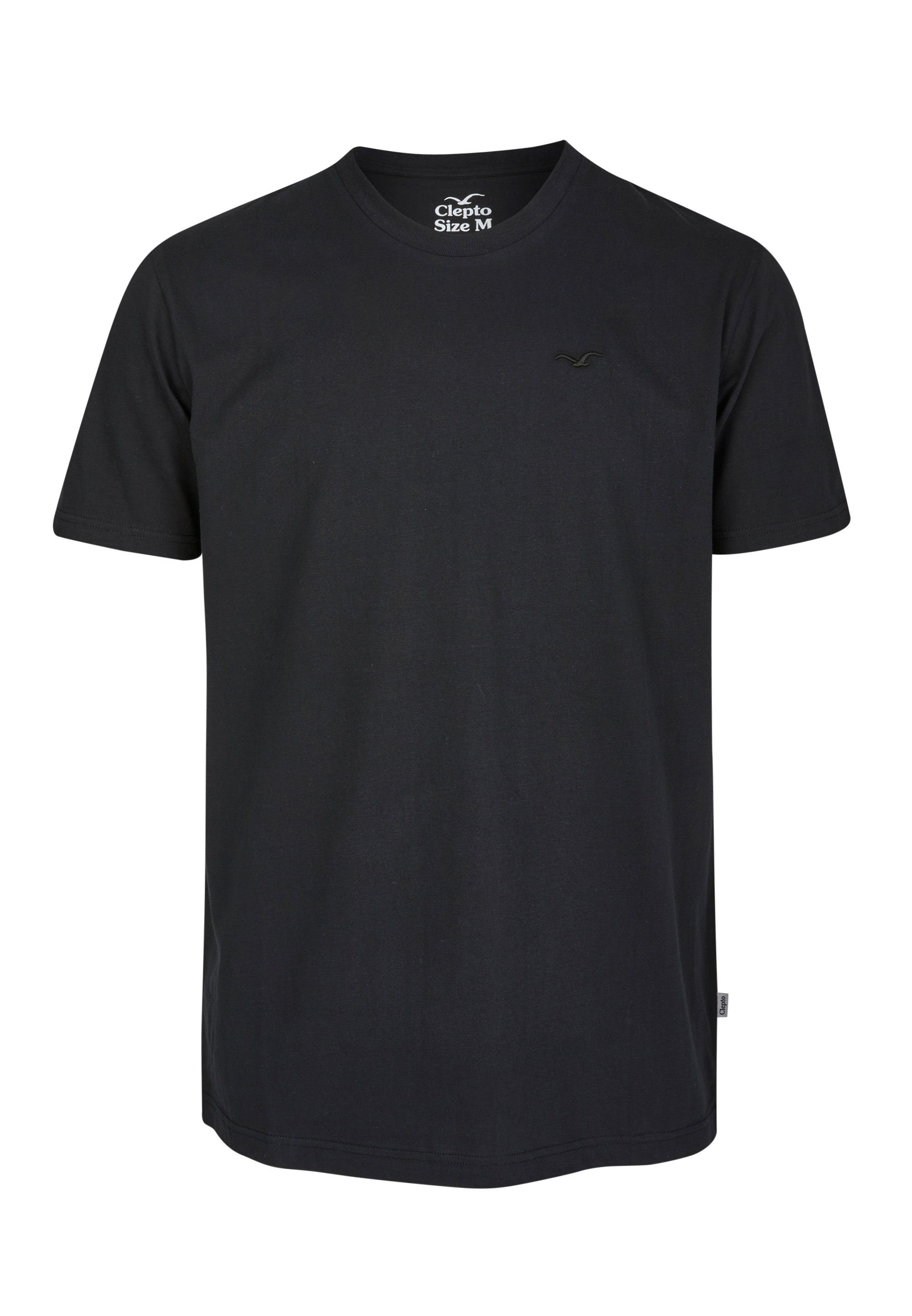 (1-tlg) schwarz mit Ligull Cleptomanicx Regular Logo-Stickerei T-Shirt kleiner