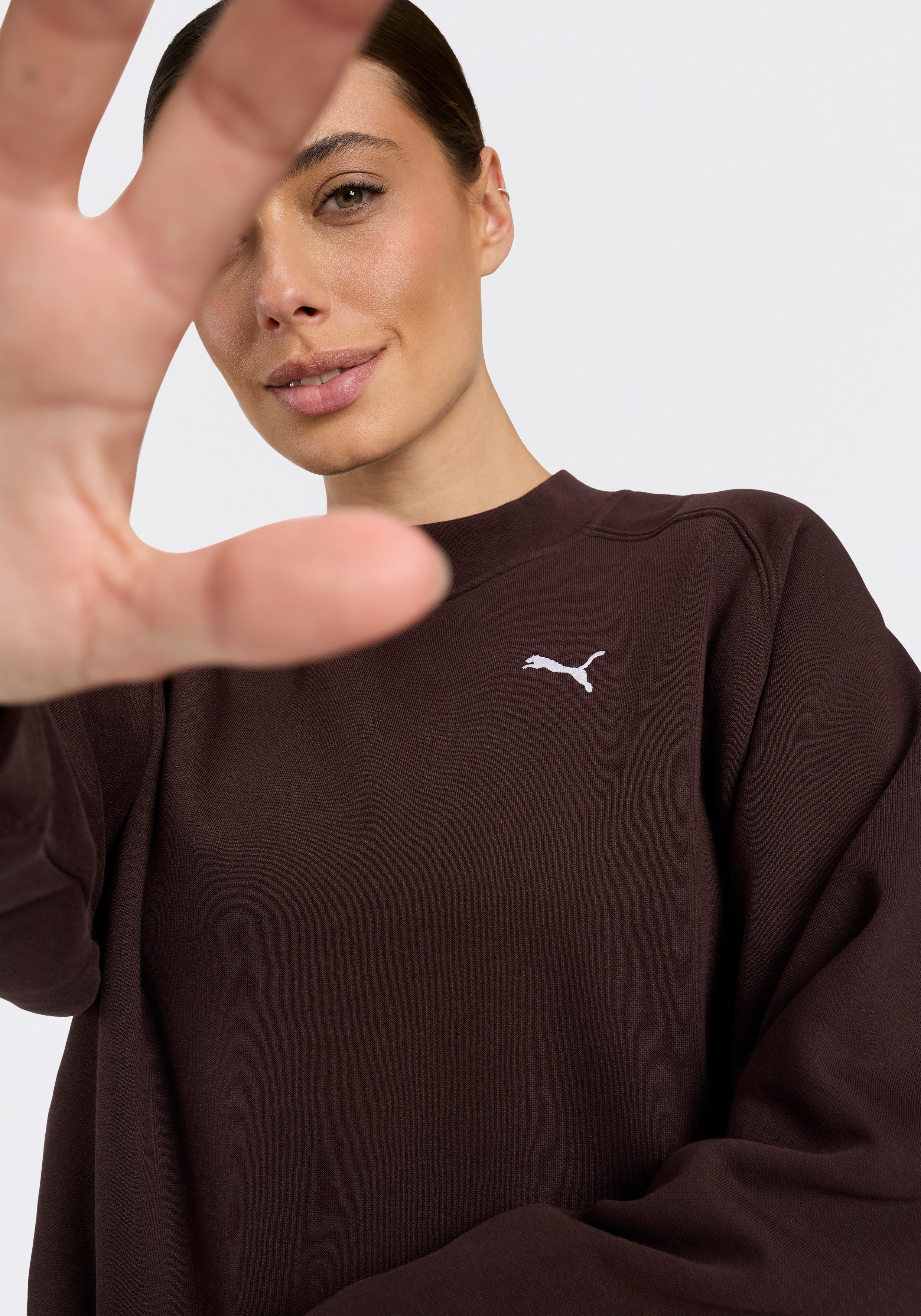 PUMA Trainingsanzug LOUNGEWEAR STANDARD SWEAT SUITT FL CL (2-tlg), zweiteiliges Set, mit Langarm-Oberteil, aus Baumwolle und Polyester – Bild 3 von 5