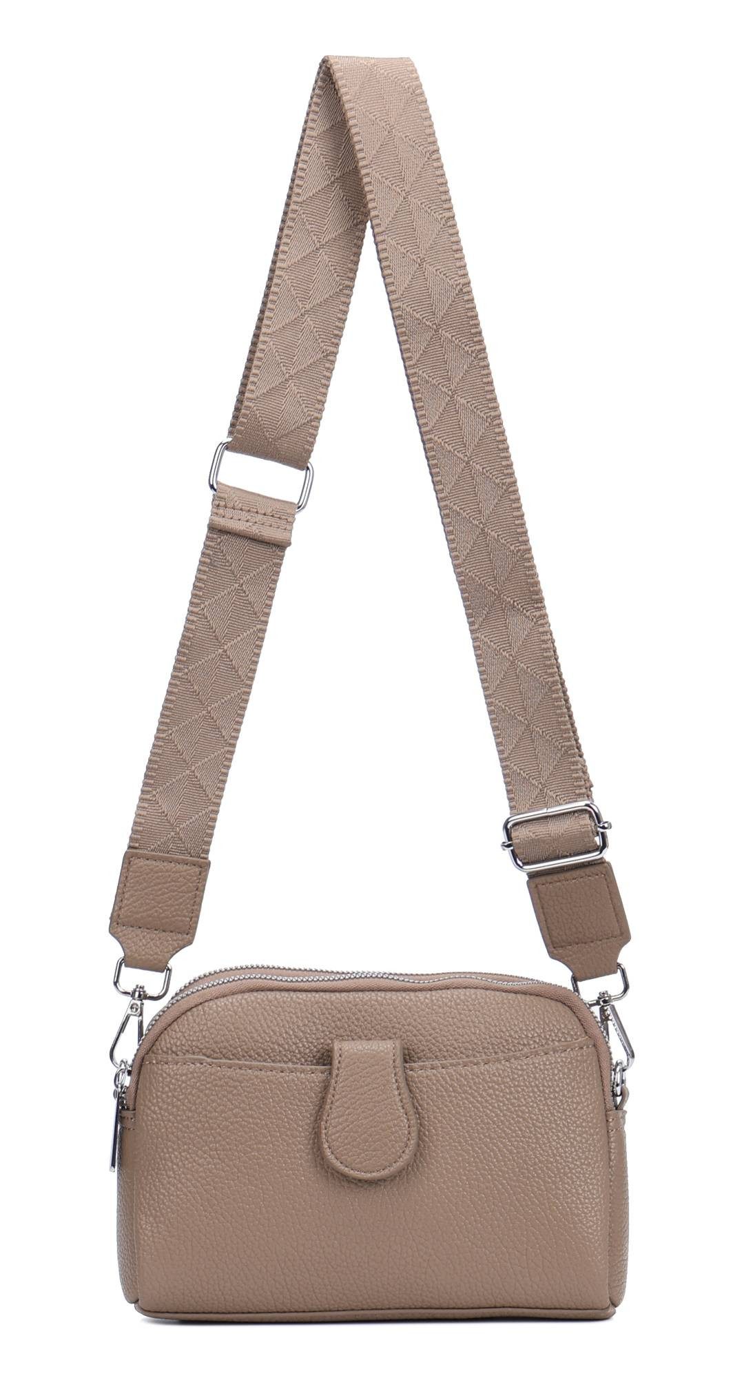 ITALYSHOP24 Schultertasche Damen Tasche Umhängetasche Handytasche Abendtasche, als Handtasche, Crossbody, Crossover tragbar