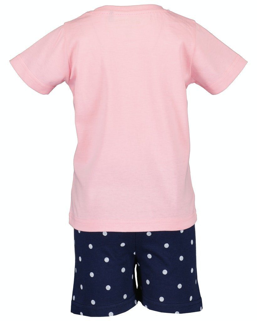 Seven Blue tlg) marine Shorty kurz Seven Blue Mädchen rosa (2 Shorty Pyjama Schlafanzug