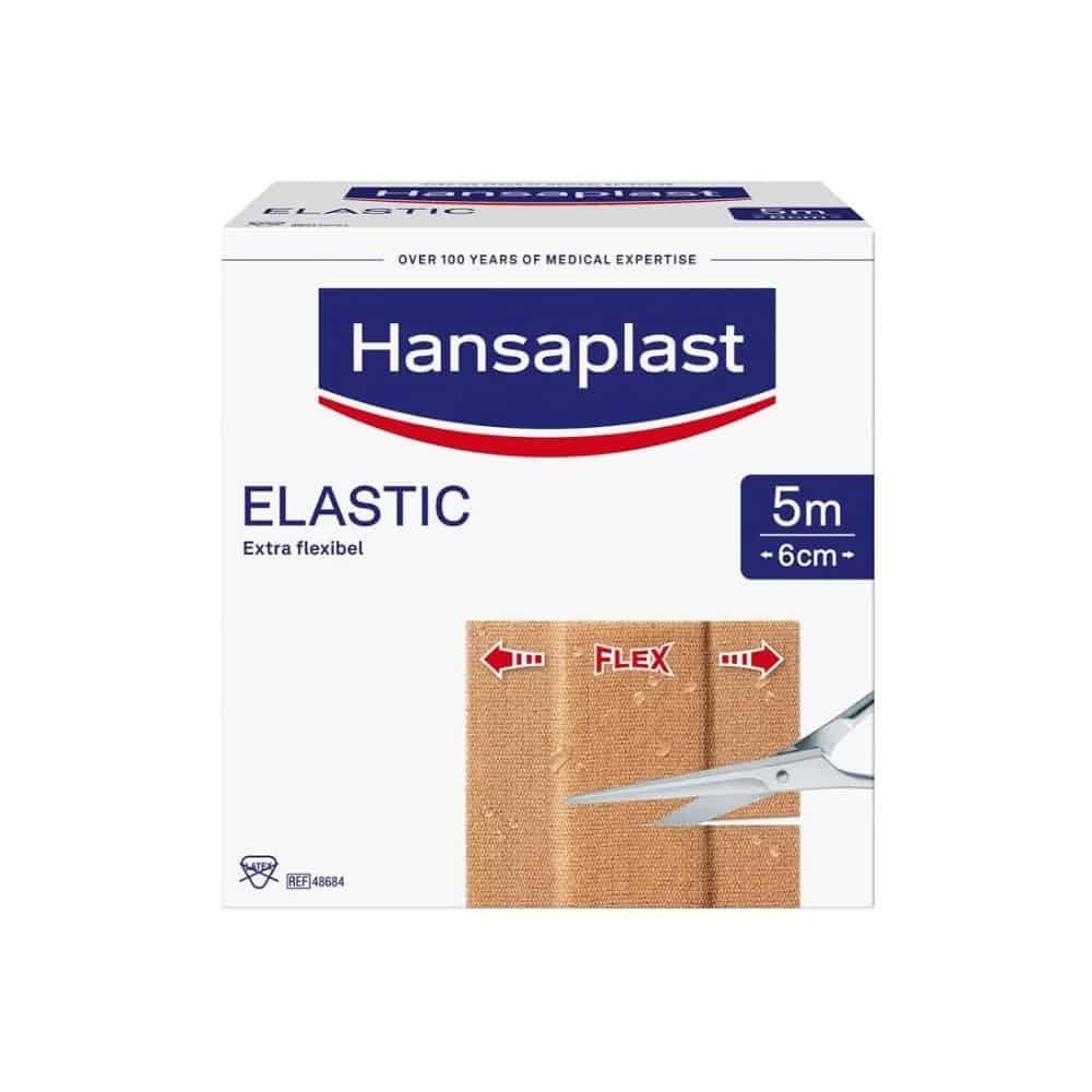 Beiersdorf AG Wundpflaster Hansaplast Elastic, 5 m x 6 cm - B013GBR4EY, Packung