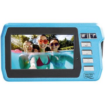 Aquapix W3048-I "Edge" Iceblue Unterwasserkamera Kompaktkamera (Unterwasserkamera, Frontdisplay)