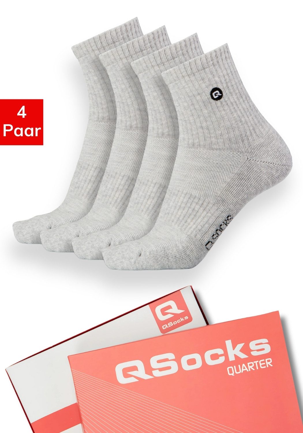 Socken Quarter Socken Damen Herren Gepolstert 100% Baumwolle 35-46 /QSOCKS