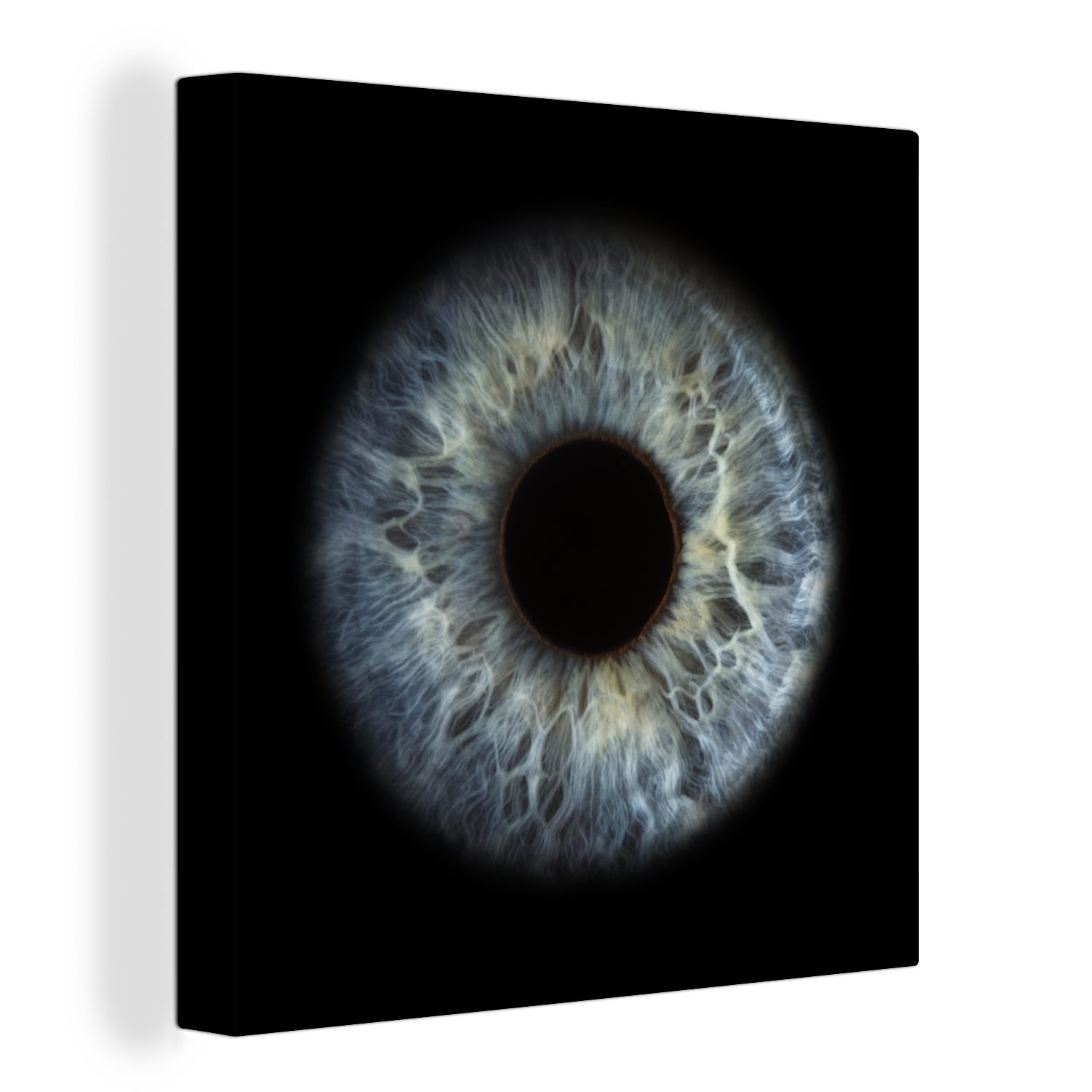 OneMillionCanvasses® Leinwandbild Auge auf schwarzem Hintergrund, (1 St), Leinwand Bilder für Wohnzimmer Schlafzimmer