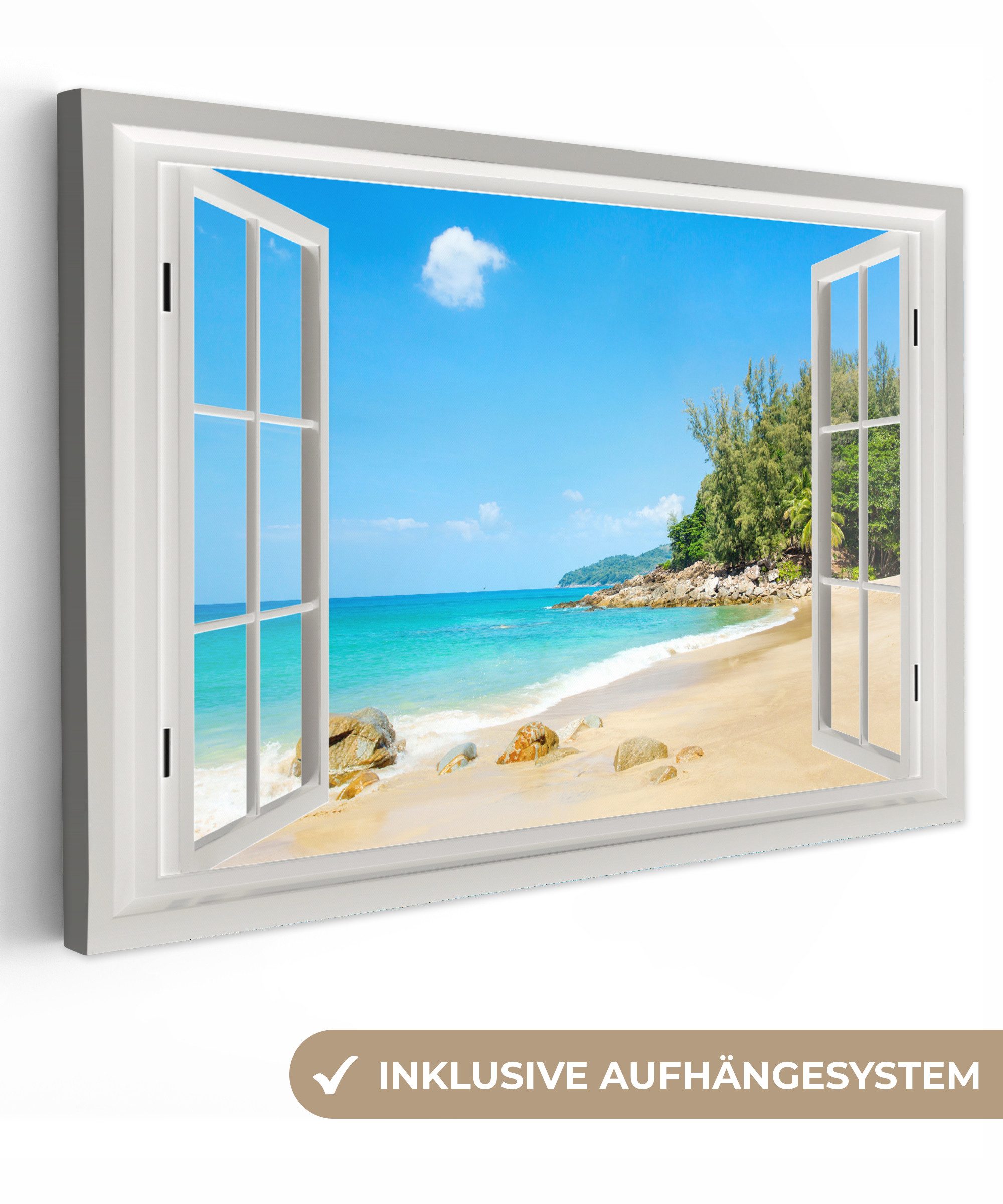 OneMillionCanvasses® Leinwandbild Aussicht - Wasser - Strand, Fotodruck (1 günstig online kaufen