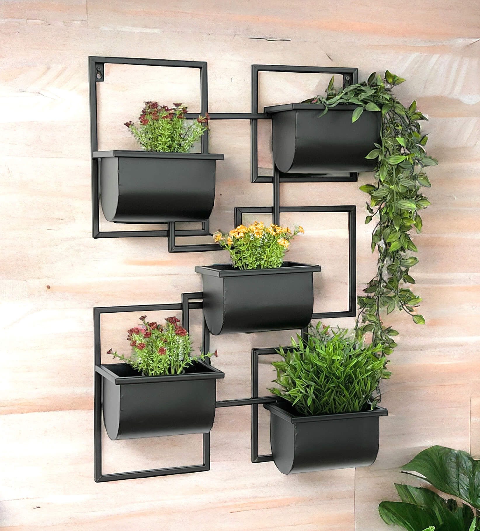 DanDiBo Blumenständer Kräuterregal Küche Wand Metall Schwarz 96525 Blumenre günstig online kaufen