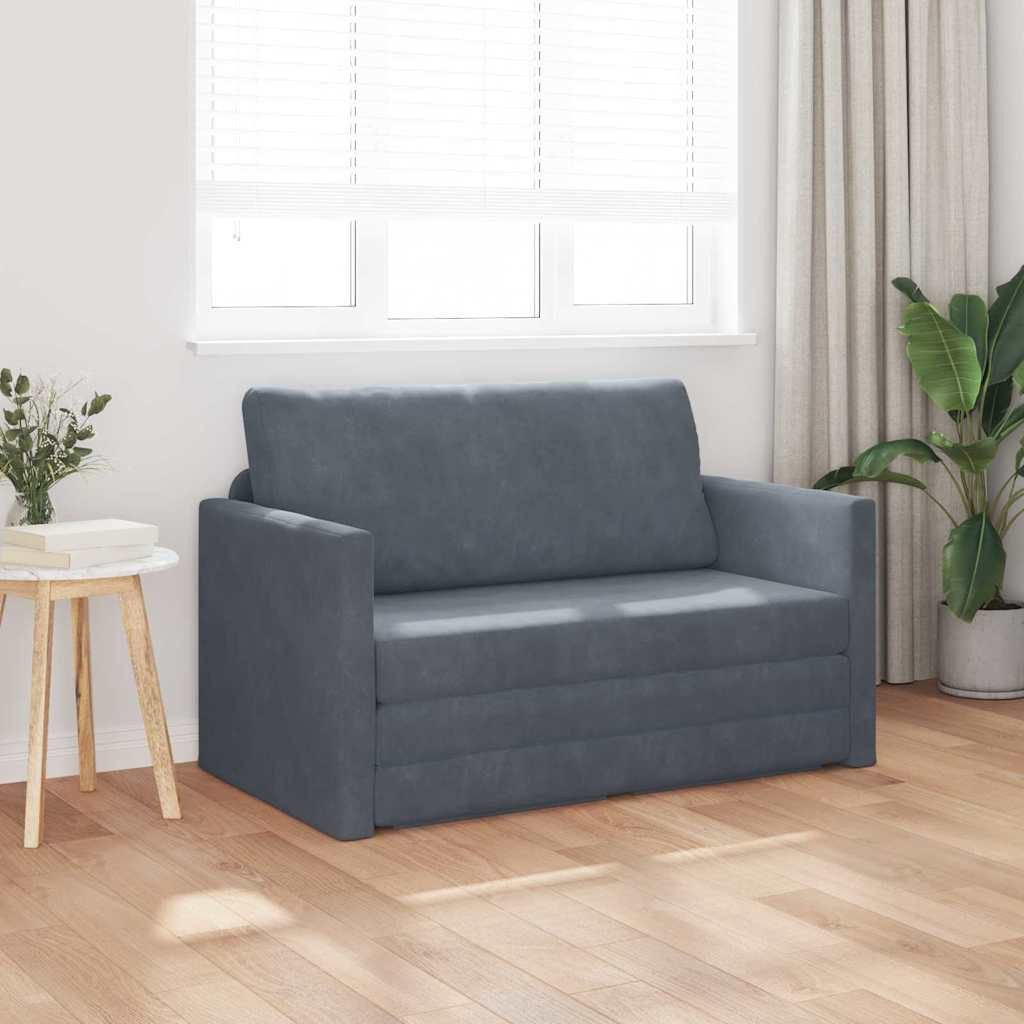 vidaXL Sofa Schlafsofa Dunkelgrau 124 x 204 x 61 cm Samt, 1 Teile günstig online kaufen