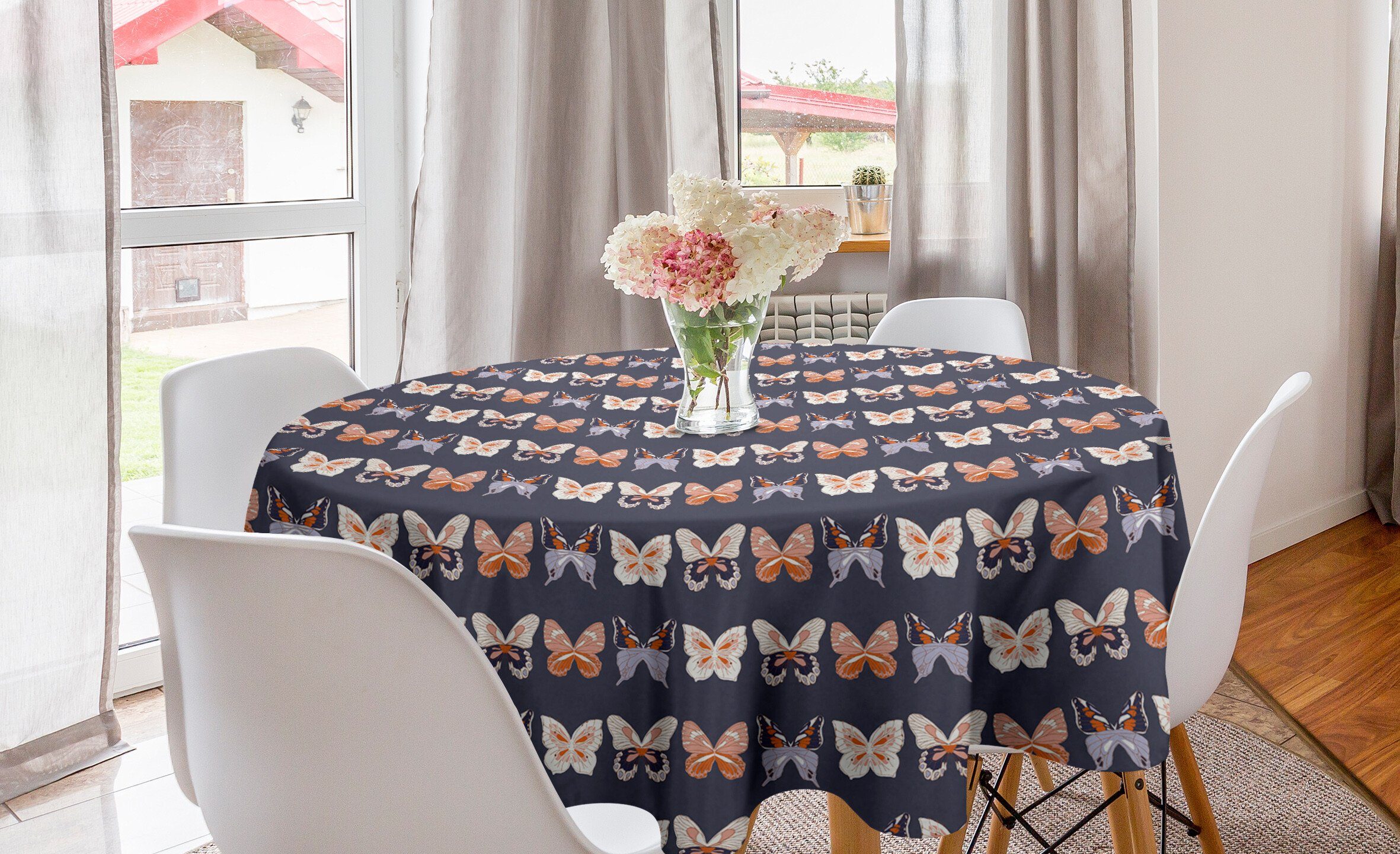 Dekoration, Esszimmer Kreis für Tischdecke Abakuhaus Insekten Abdeckung Schmetterlinge Küche Tischdecke