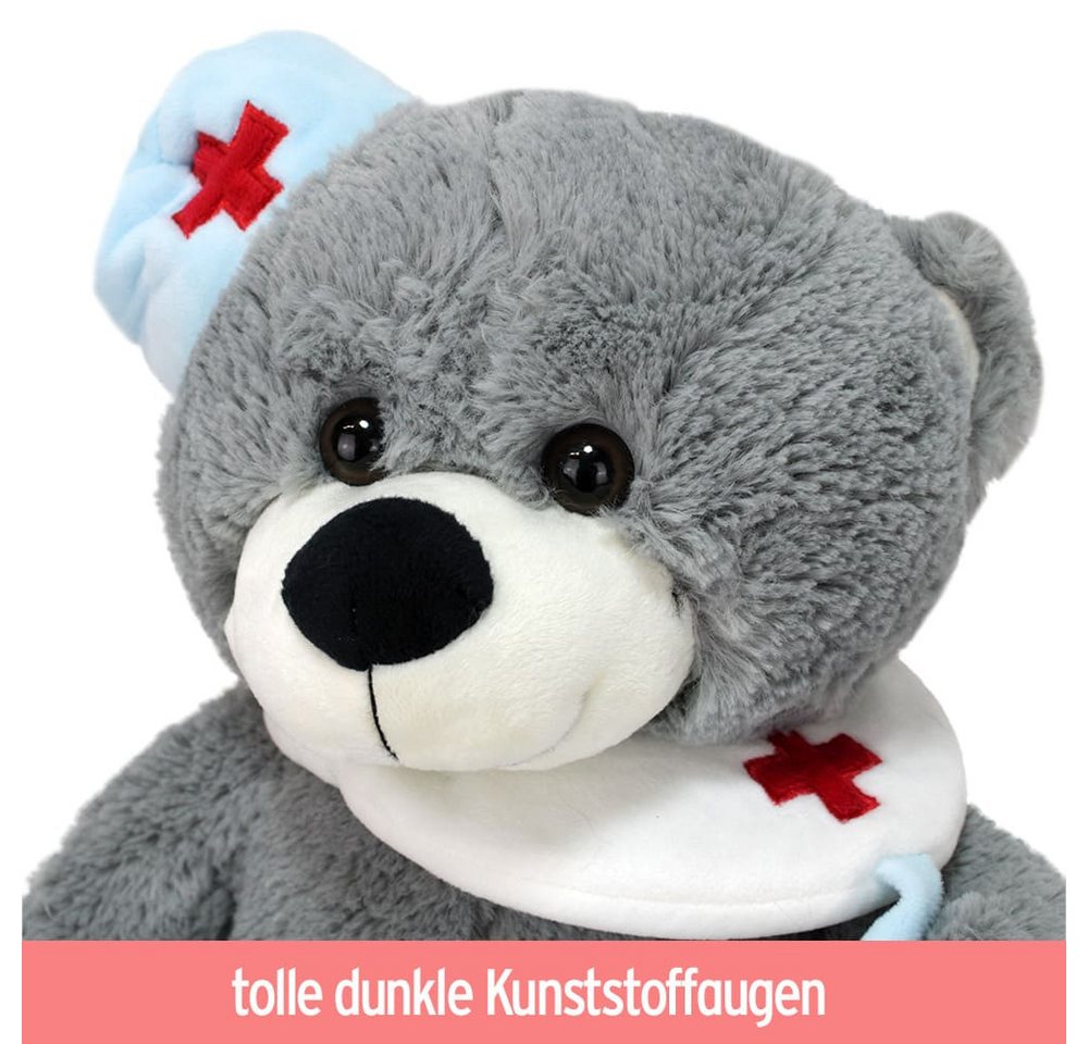 Thumbnail - Tierkuscheltier Kuscheltier Arzt Teddy mit Spritze und Stethoskop - ca. 30 cm
