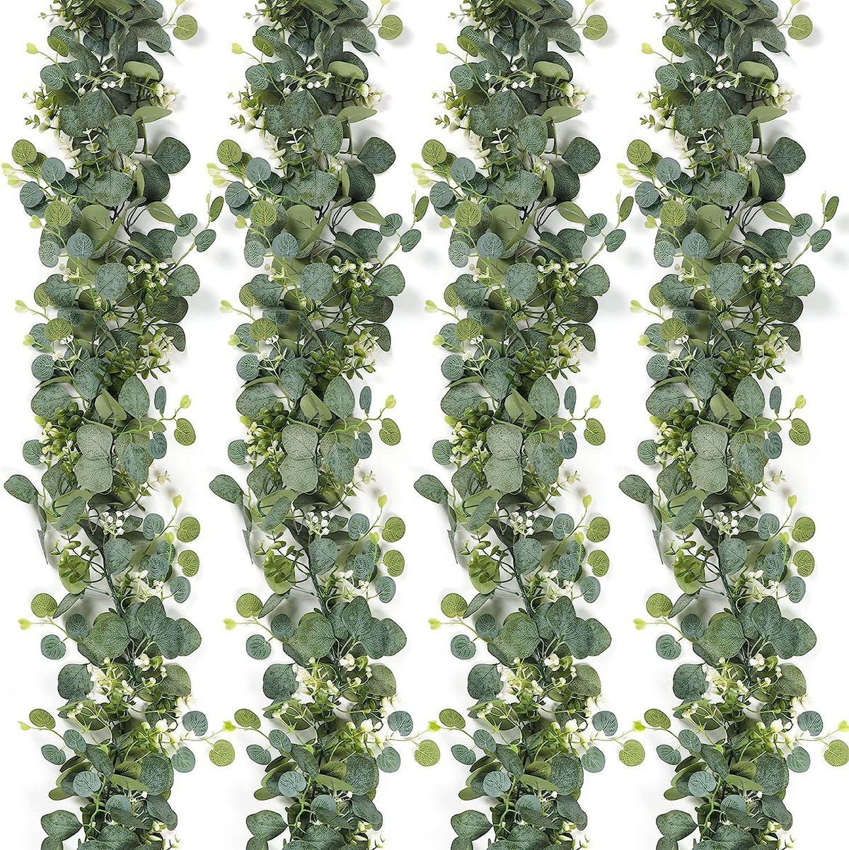 Kunstranke 4 Stück Eukalyptus Weidenblätter, CTGtree Girlande Künstliche Pflanzen