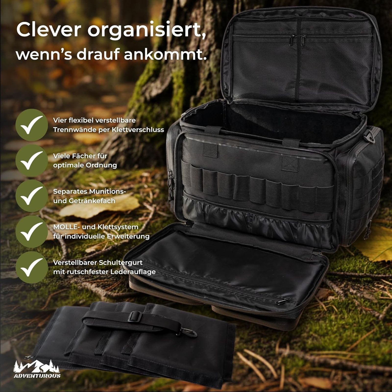 BURI Sporttasche Range Bag Waffentasche Kurzwaffen Pistolentasche Schießsport Tasche – Bild 4 von 5