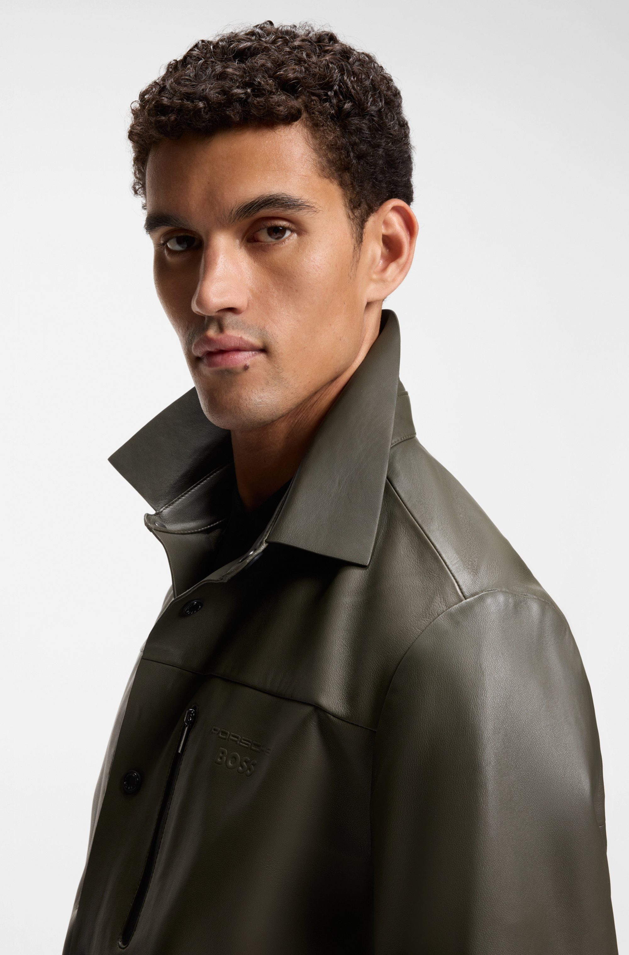 BOSS GREEN Hemdjacke Porsche Spirit 70 Capsule Collection aus Nappaleder, P günstig online kaufen
