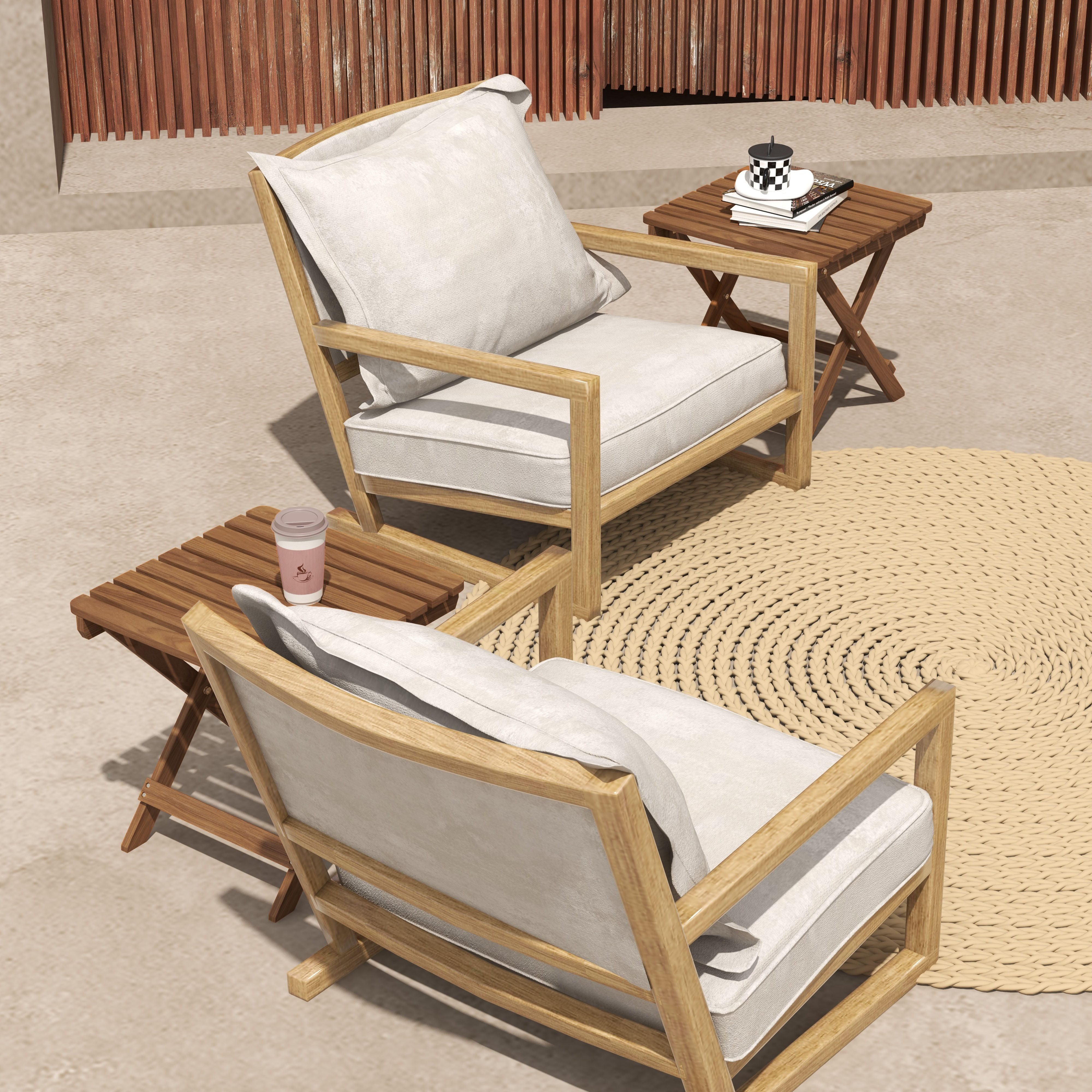 Outsunny Gartentisch Beistelltisch Outdoor, 2er-Set klappbrer günstig online kaufen