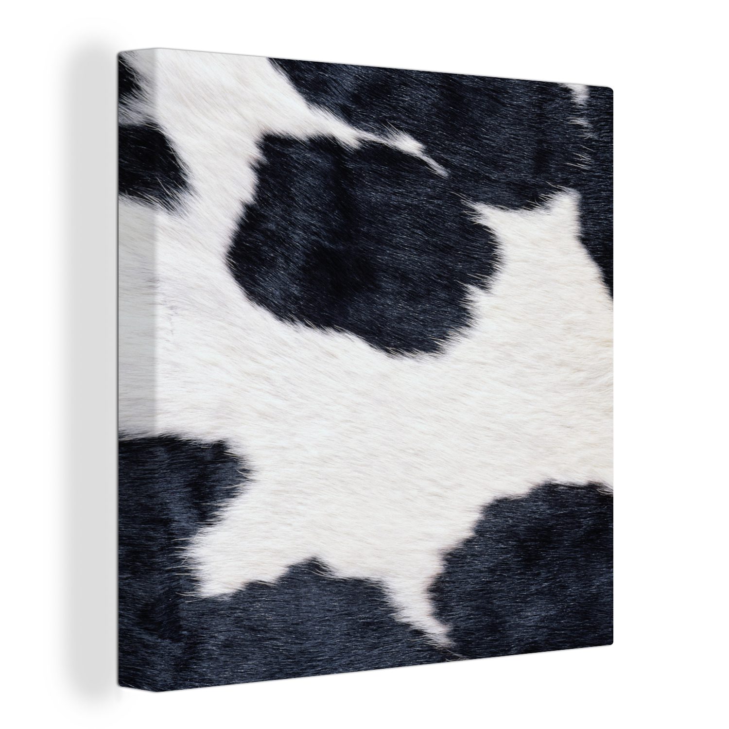 OneMillionCanvasses® Leinwandbild Bild einer schwarzen und weißen Kuhhaut, (1 St), Leinwand Bilder für Wohnzimmer Schlafzimmer