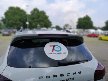Porsche Aufkleber 70 Jahre Porsche XXL Aufkleber 36 cm Jubiläum Sportscar Together Day Motorsport