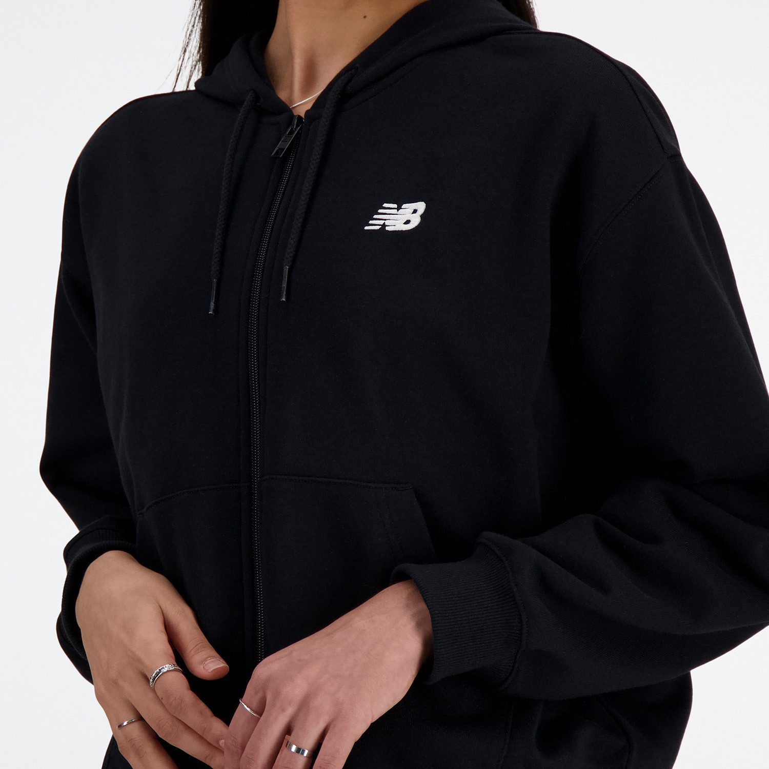 New Balance Sweatjacke Sport Essentials French Terry Full Zip mit durchgehendem Reißverschluss, aus Baumwolle und Polyester – Bild 4 von 5