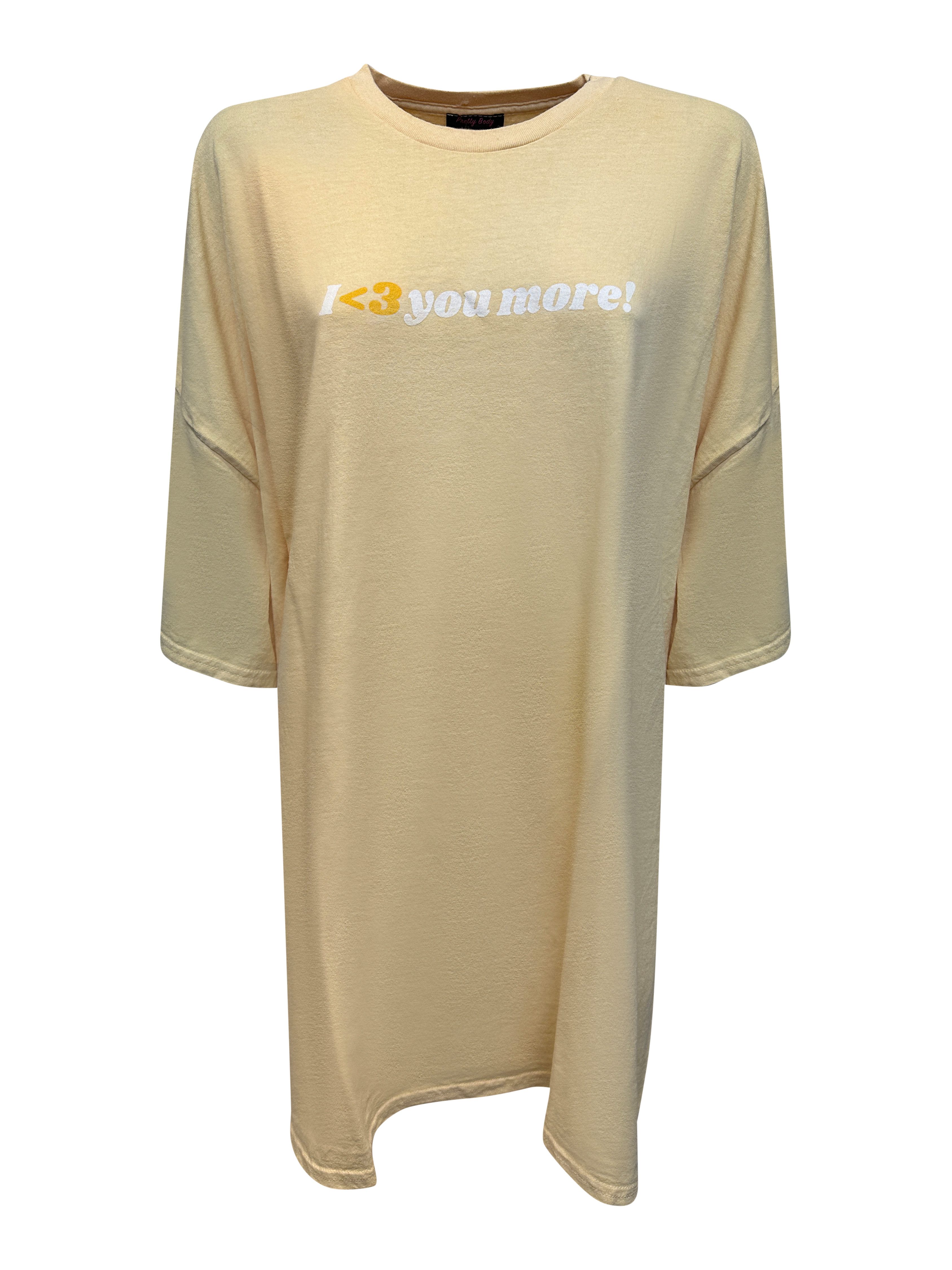 Worldclassca T-Shirt Worldclassca Oversized Print I Love T-Shirt lang Tee Sommer Oberteil – Bild 2 von 4
