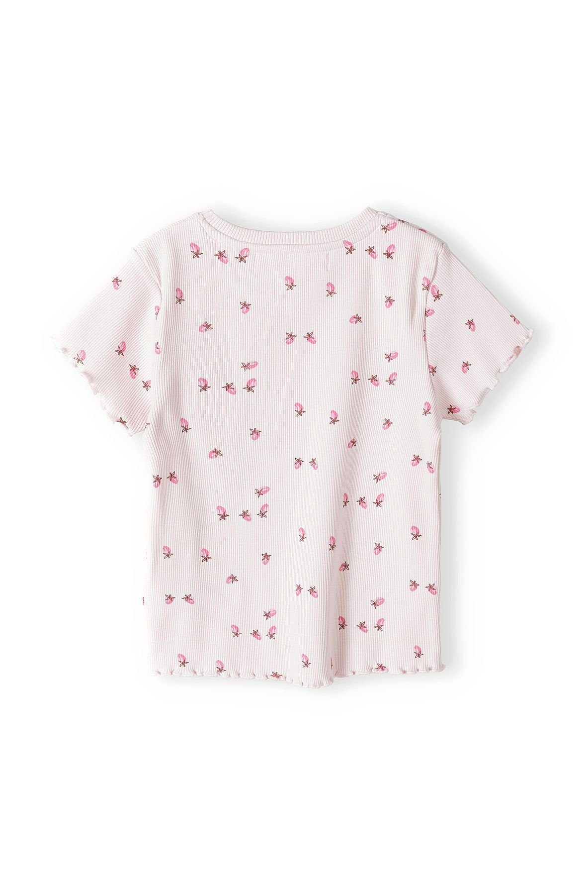Rosa Rippshirt T-Shirt MINOTI (12m-14y)