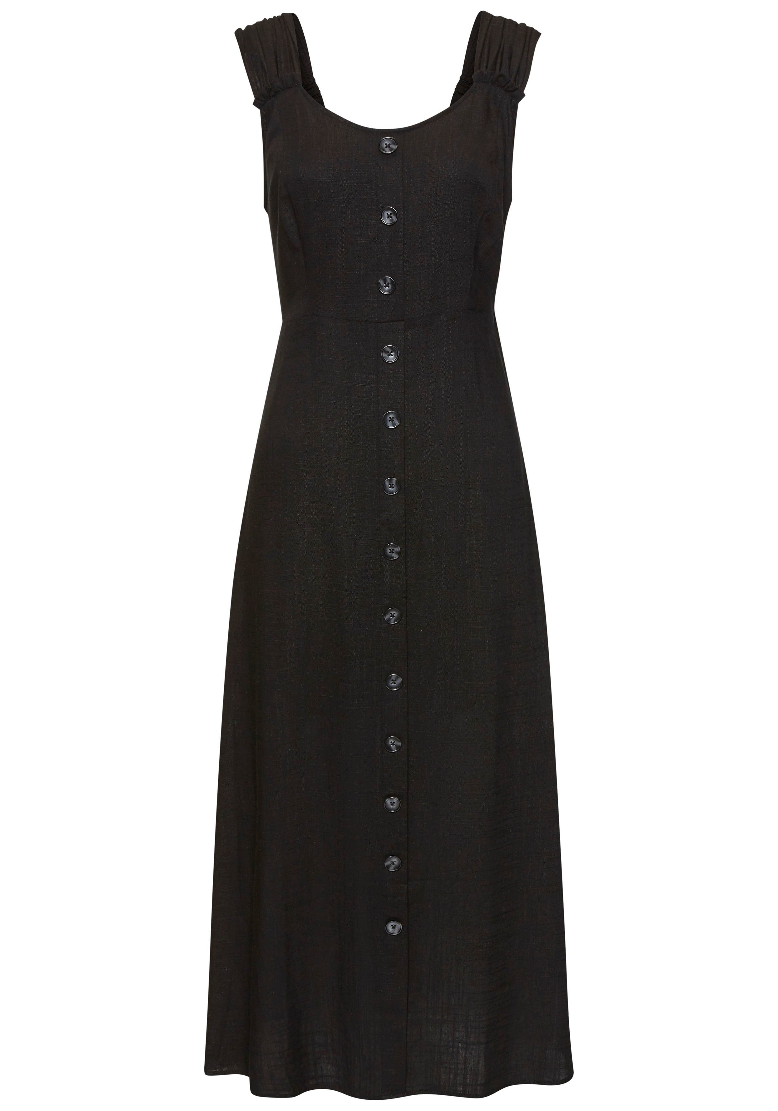 LASCANA Maxikleid mit breiten Trägern aus Webware in Leinenoptik, sommerlic günstig online kaufen
