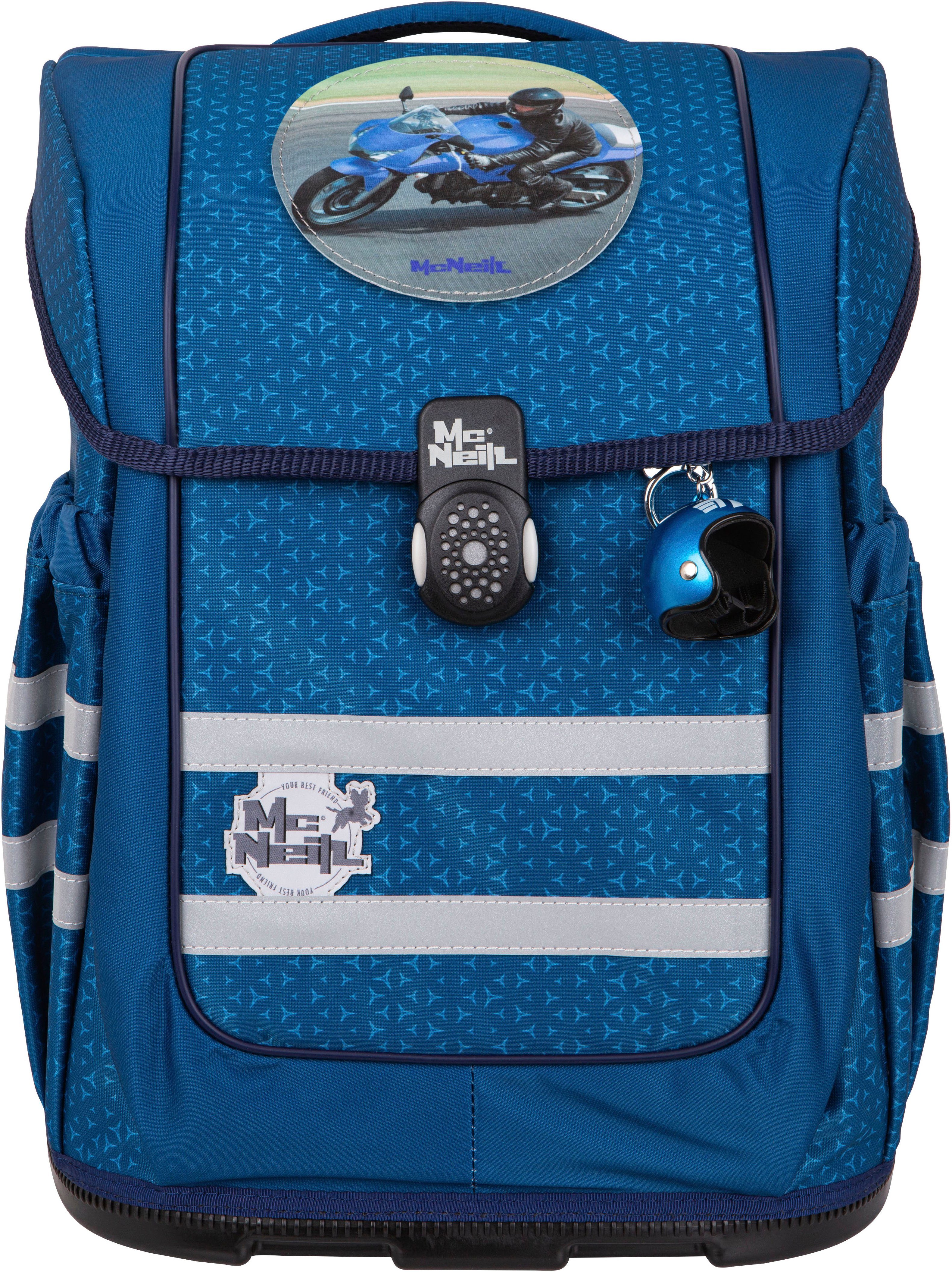 McNeill Schulranzen Ergo Compacto, Tetra (Set, 5-tlg), inkl. Federmäppchen, Turnbeutel, Schlamperrolle & Motivmagnet